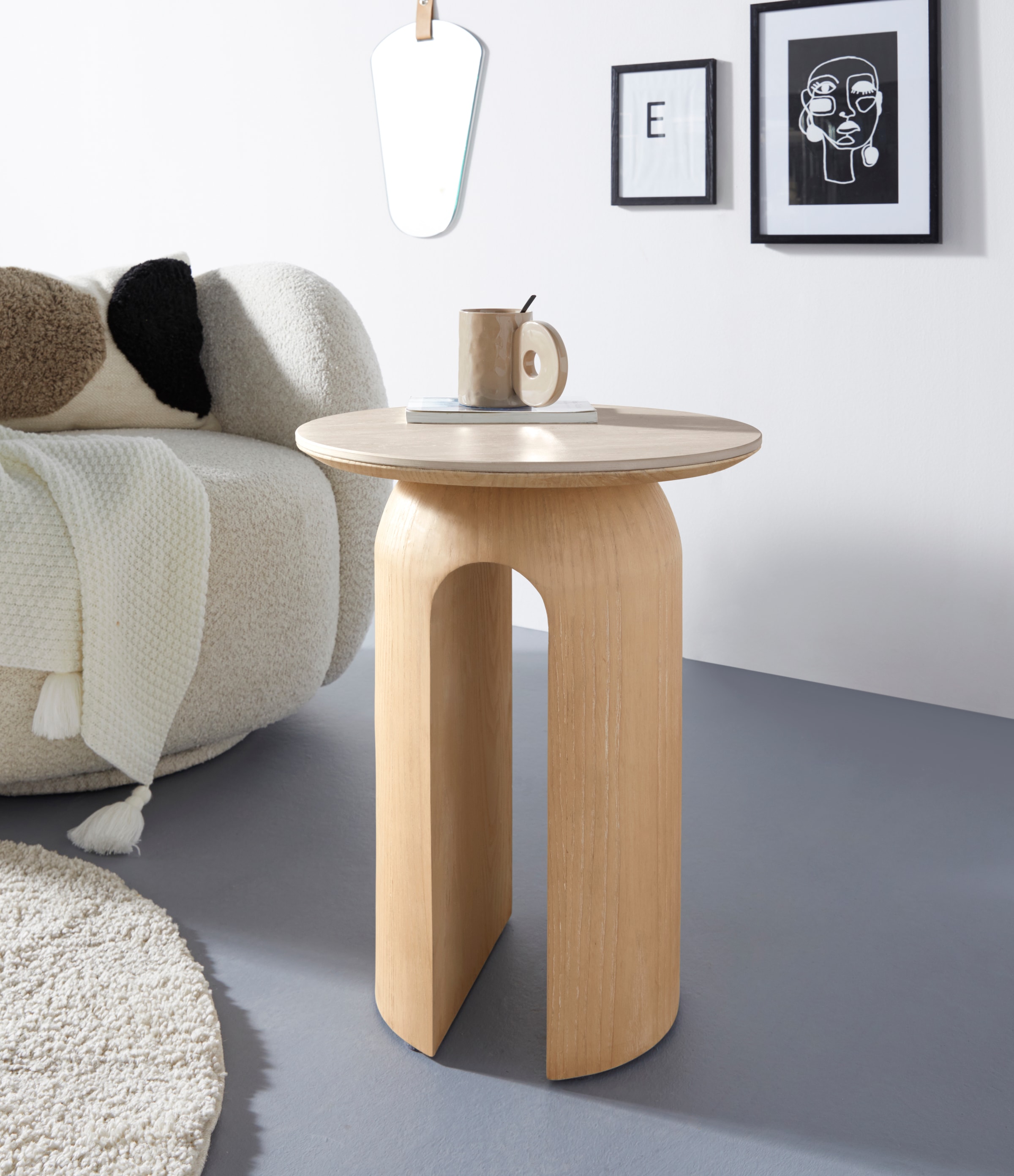 homsy by Ana Johnson Beistelltisch "Laysy" Holzdesign aus Esche, U-Form, Ke günstig online kaufen