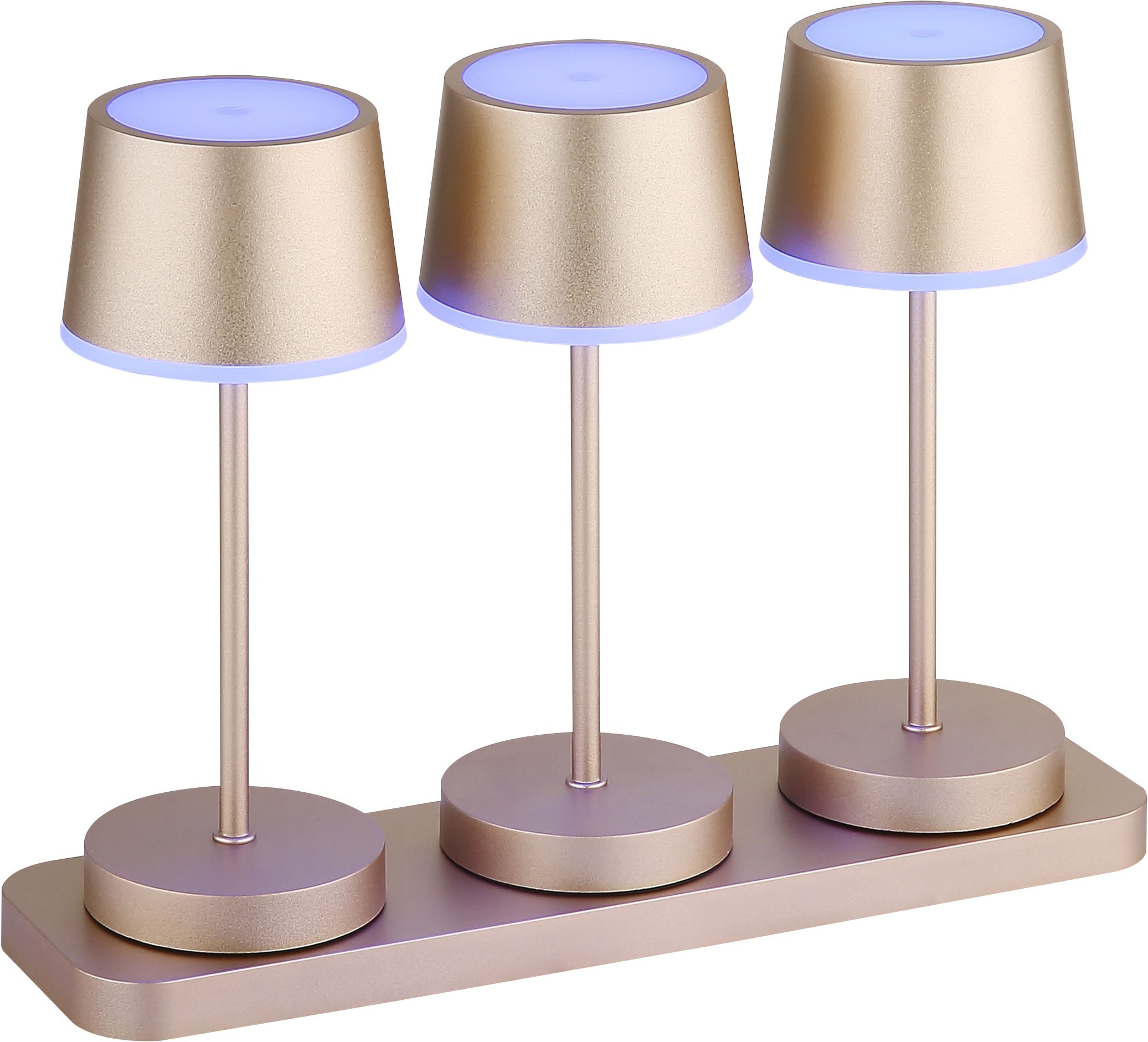 GLOBO LIGHTING Tischleuchte »DAWSON« LED-Modul 1 Stk. Outdoor RGBW Tischleuchte IP54, Touchdimmer, Akku & Dockingstation