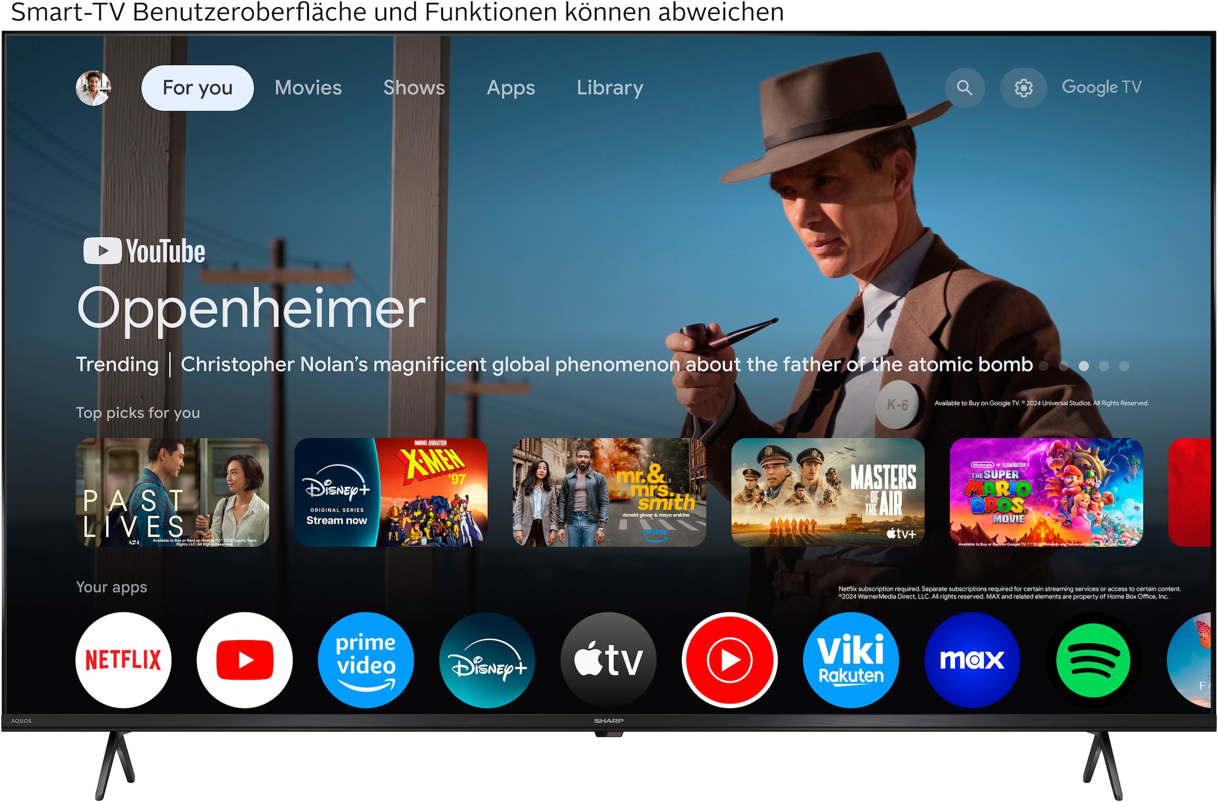 Sharp QLED-Fernseher »4T-C50HPx«, 4K Ultra HD, Google TV-Smart-TV