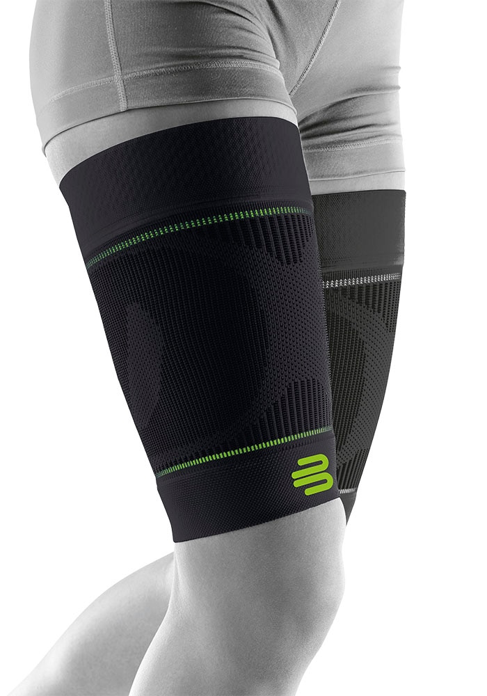 BAUERFEIND Herren Bandage "Compression Sleeves Upper Leg", Gr. M, gelb, Obermaterial: 57% Baumwolle, 41% Polyester, 2% Elasthan, Bandagen, mit