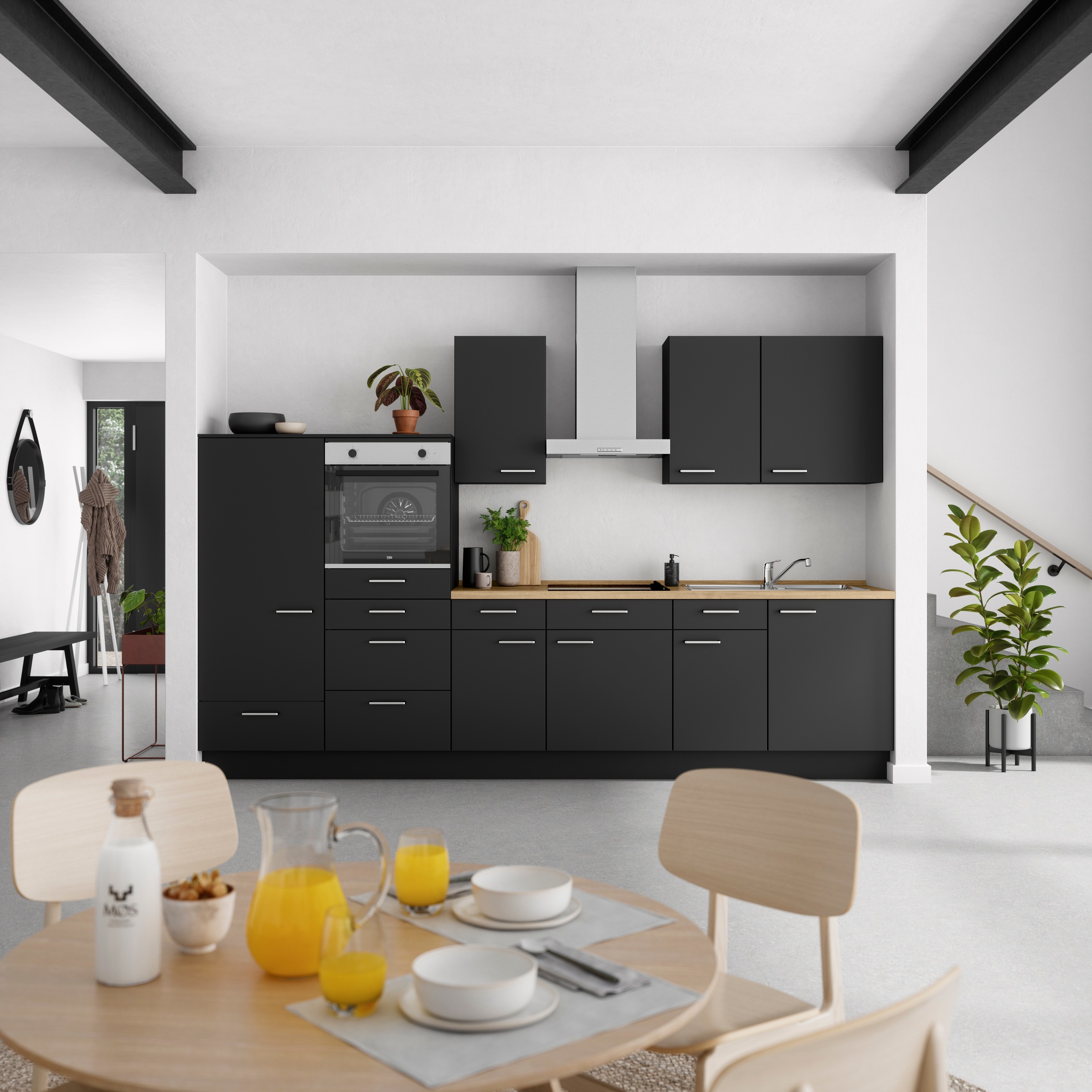 nobilia® Küchenzeile »"Touch I"«, vormontiert, Ausrichtung wählbar, Breite 330 cm, wahlw. mit E-Geräten