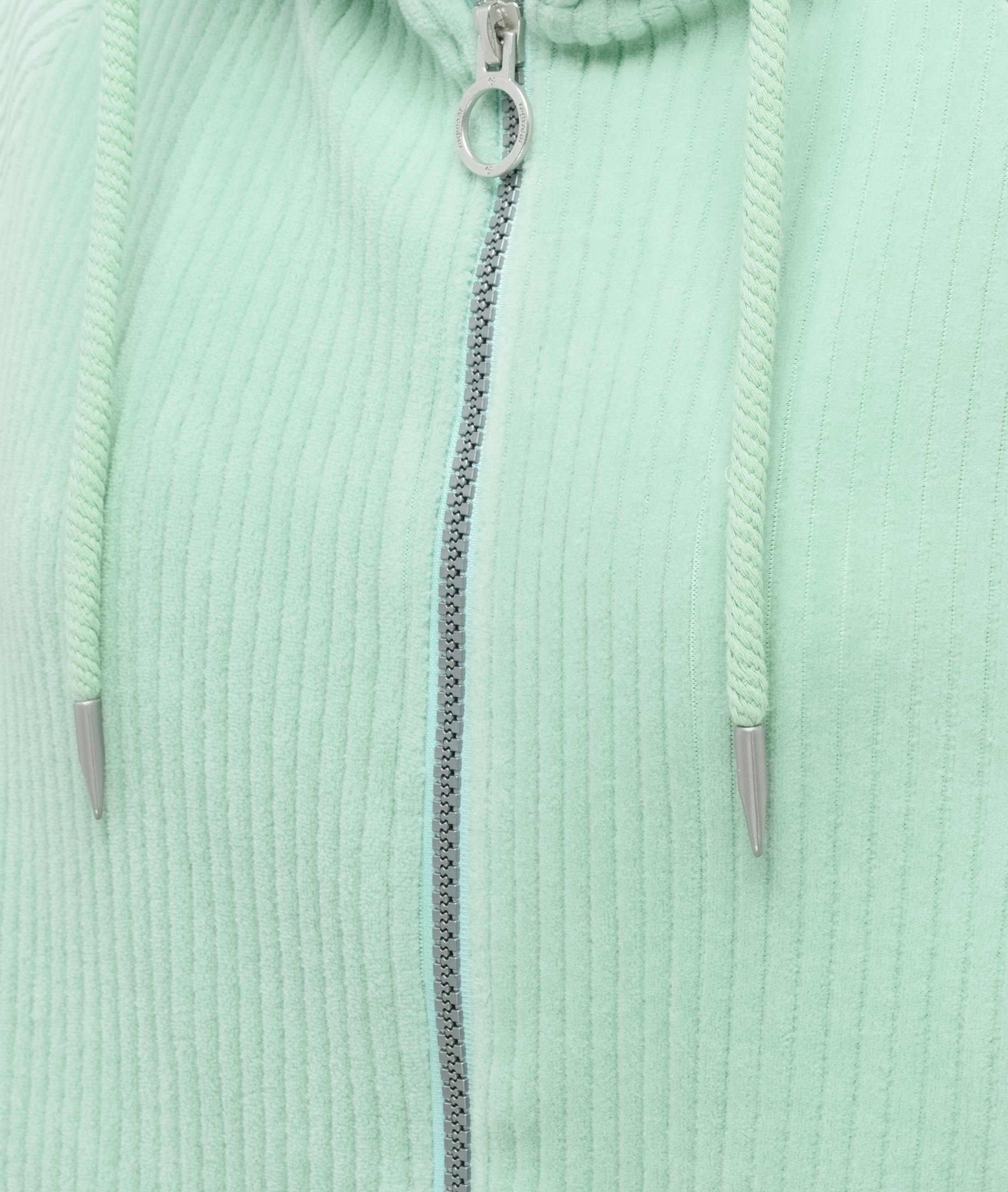Sweatjacke RAGWEAR "Corduly Cordy", Damen, Gr. XL (42), mint26, Material: 76% Baumwolle, 20% Polyester, 4% Elasthan, oversize hüftlang, hoch geschlossener Ausschnitt, Ärmel ohne Ärmelschlitz abgesteppte Kante, Sweatjacken Sweatjacke, Freizeitjacke Zip-Hoo 3