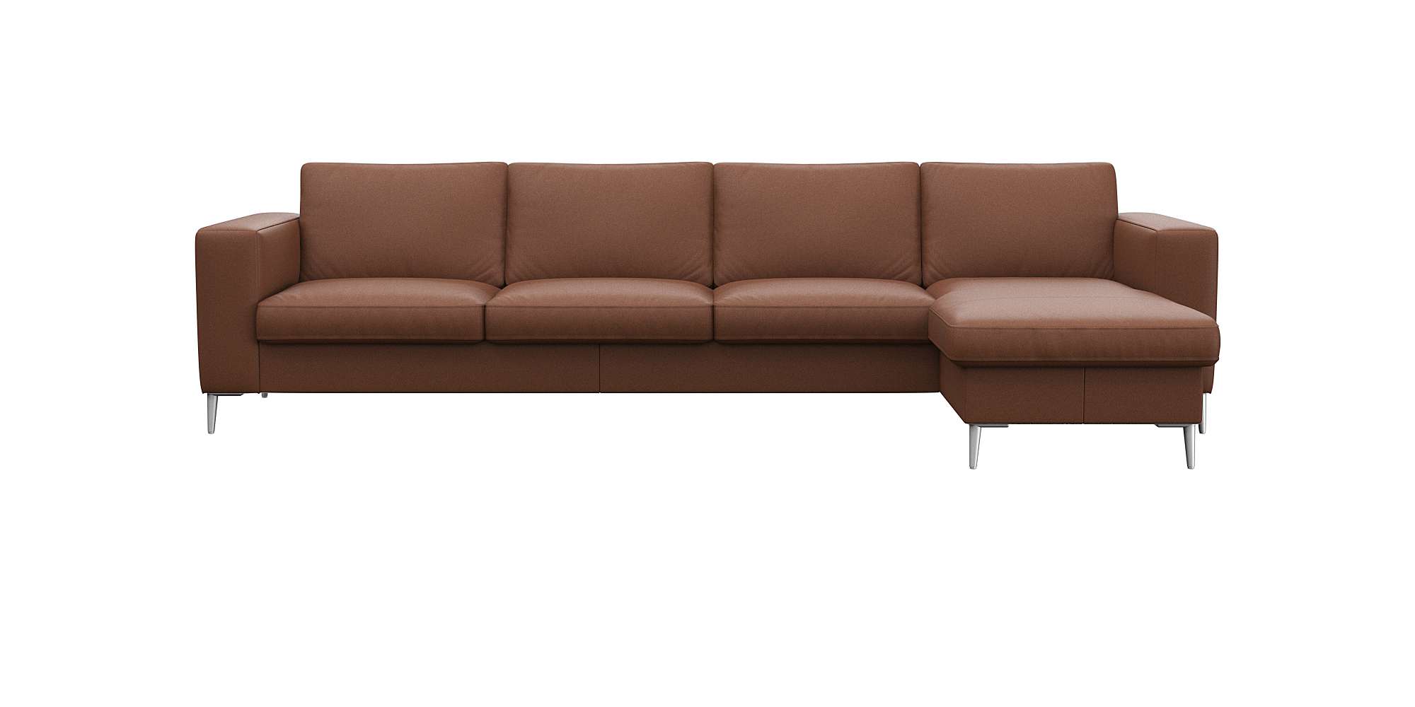 FLEXLUX Ecksofa "Fiore, super Sitzkomfort durch Kaltschaum im Sitz, L-Form" breite Armlehnen, Füße Alu