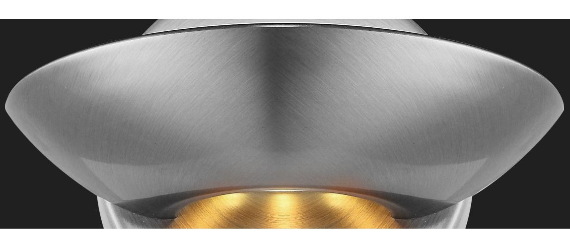 GLOBO LIGHTING Wandleuchte »SAMMY« LED-Modul 1 Stk. Warmweiß Wandleuchte Nickel, Glas, Licht auf-/abwärts, LED 3+4W
