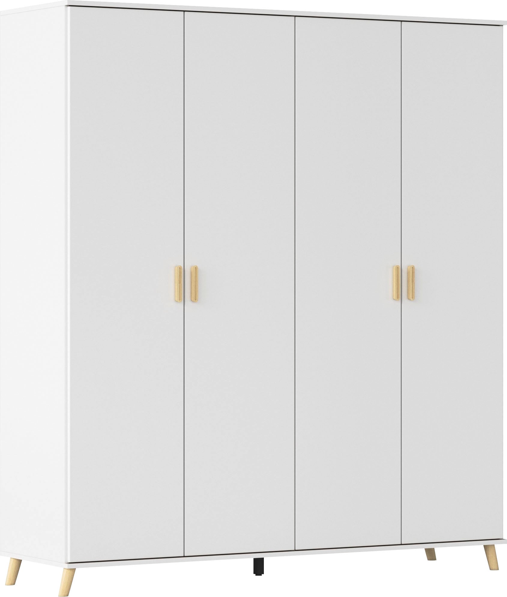 rauch Kleiderschrank "Skandi Kinderzimmer Schlafzimmerschrank FALUN" Breite 92/137/182, Höhe 203 cm, im modernen Skandi-Look, Füße/Griffe Eiche massiv MADE IN GERMANY