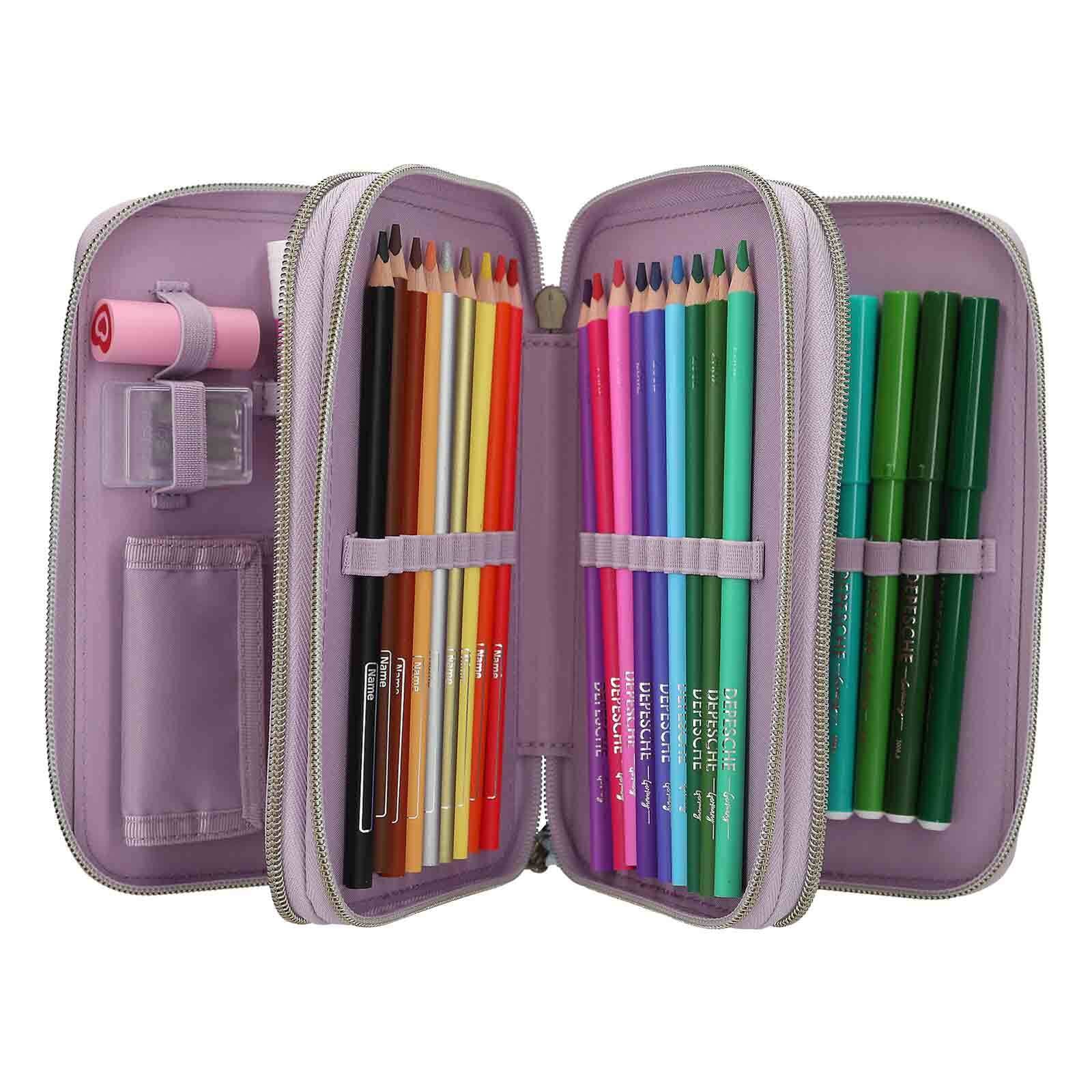 Depesche Buntstift »3-Fach Federtasche COWGIRL TOPModel 7,5 x 13 x 20 cm creme«