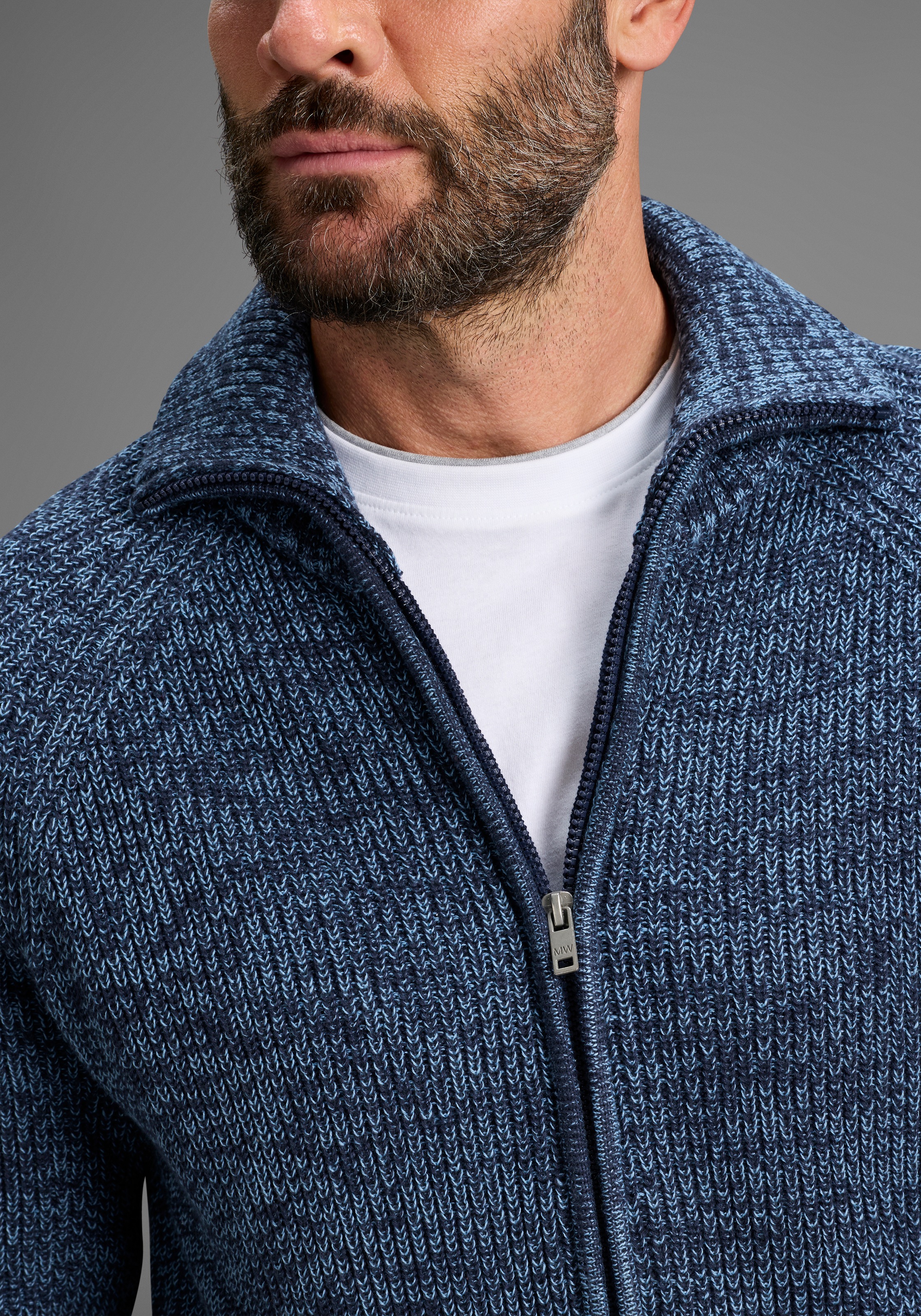 Mans World Strickjacke "Neue Kollektion Mit Stehkragen & Reißverschluss" me günstig online kaufen