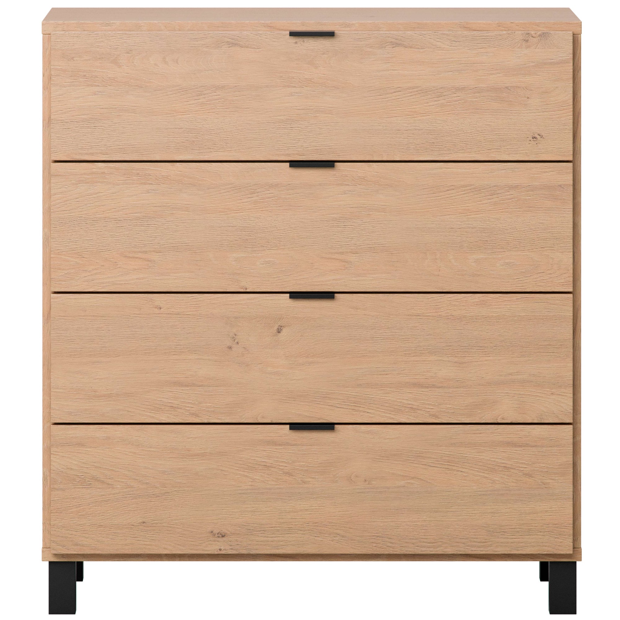 VOX Kommode »SIMPLE Sideboard mit 4 Schubladen, Maße B/T/H: 90/47/94,5 cm«, Soft-Close Function, mit schwarzen Metallgriffe