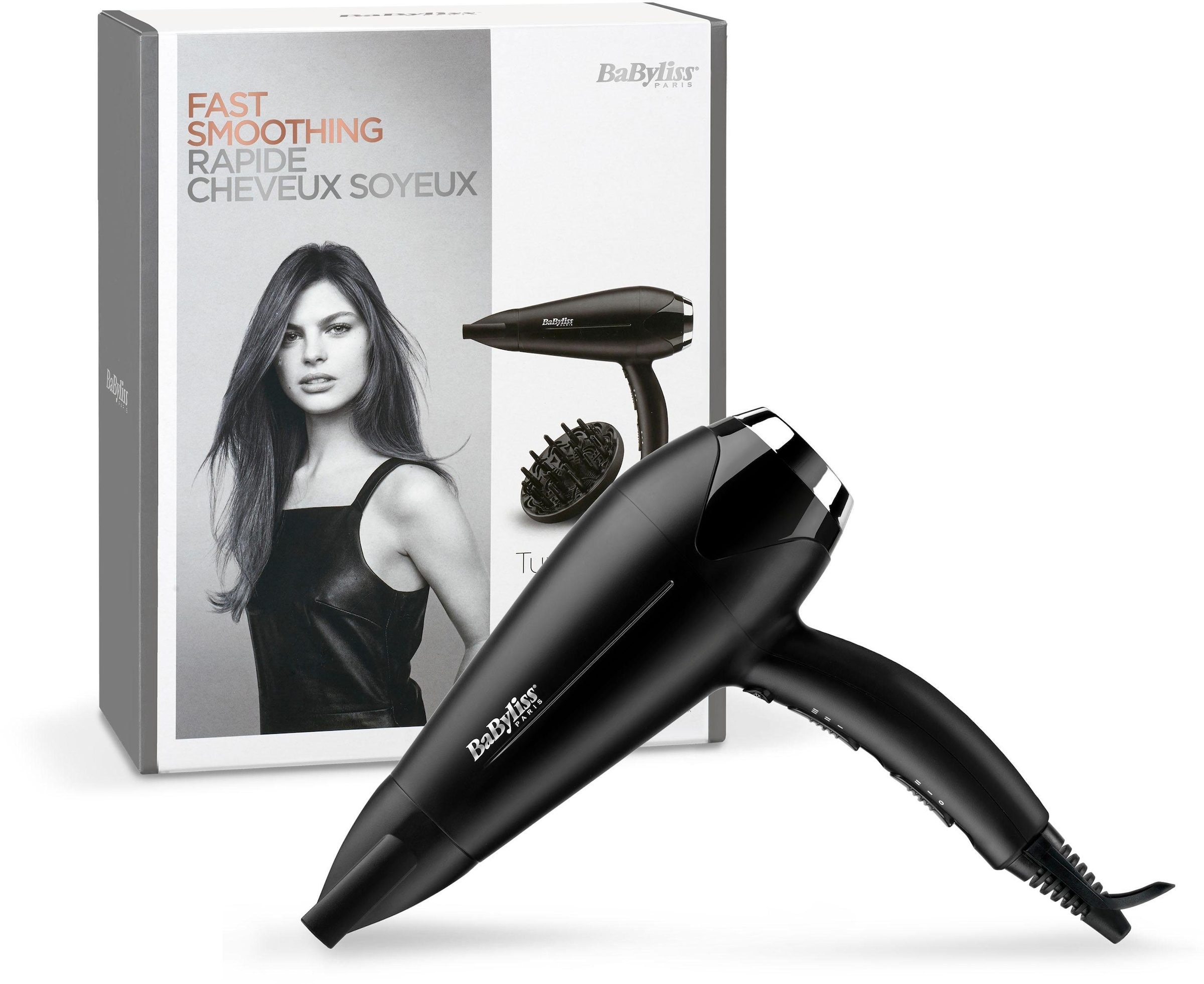 BaByliss Haartrockner »D572DE Turbo Smooth«, 2200 W, 2 Aufsätze