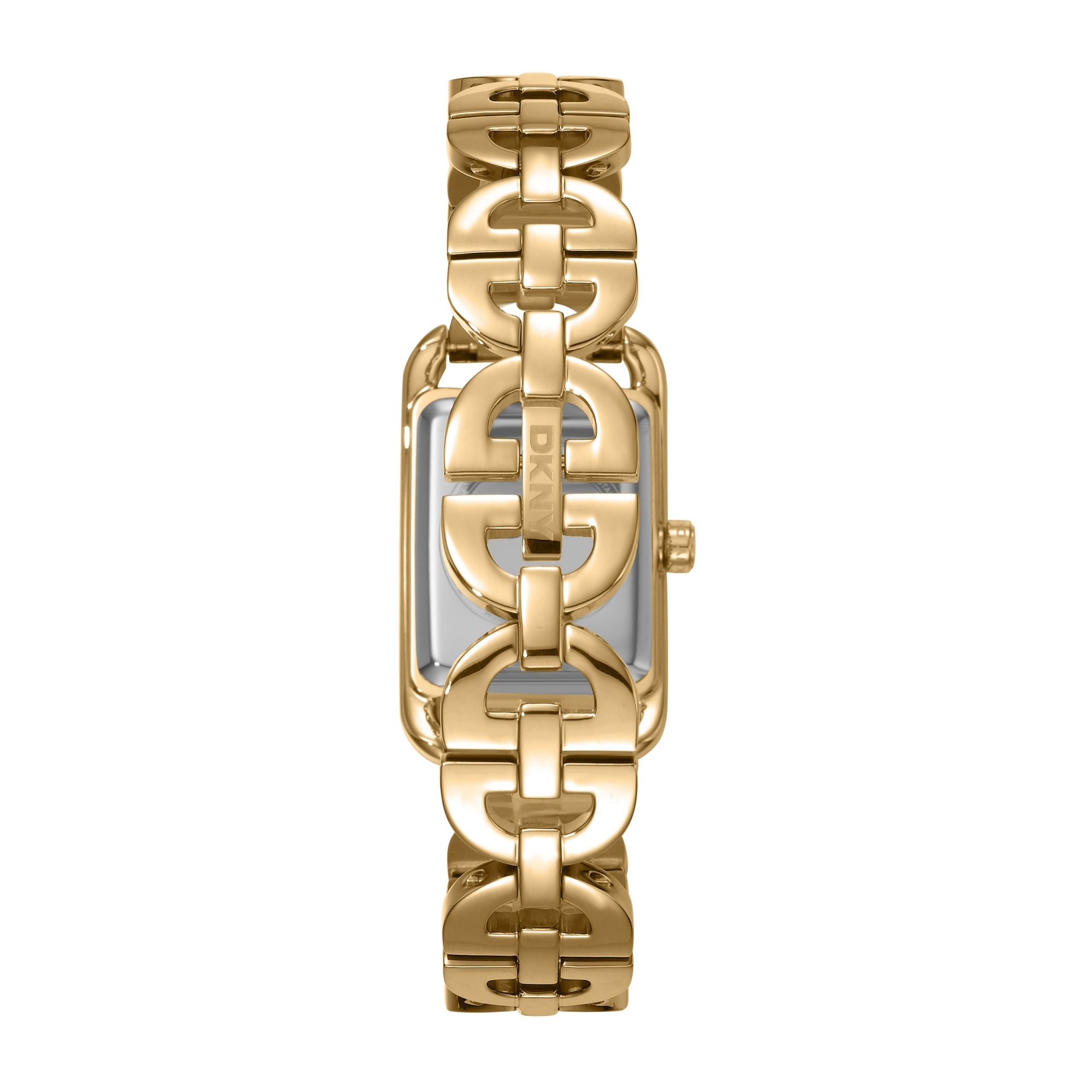 DKNY Quarzuhr »Open Link square Watch« Armbanduhr, Damenuhr, Edelstahlarmband, analog