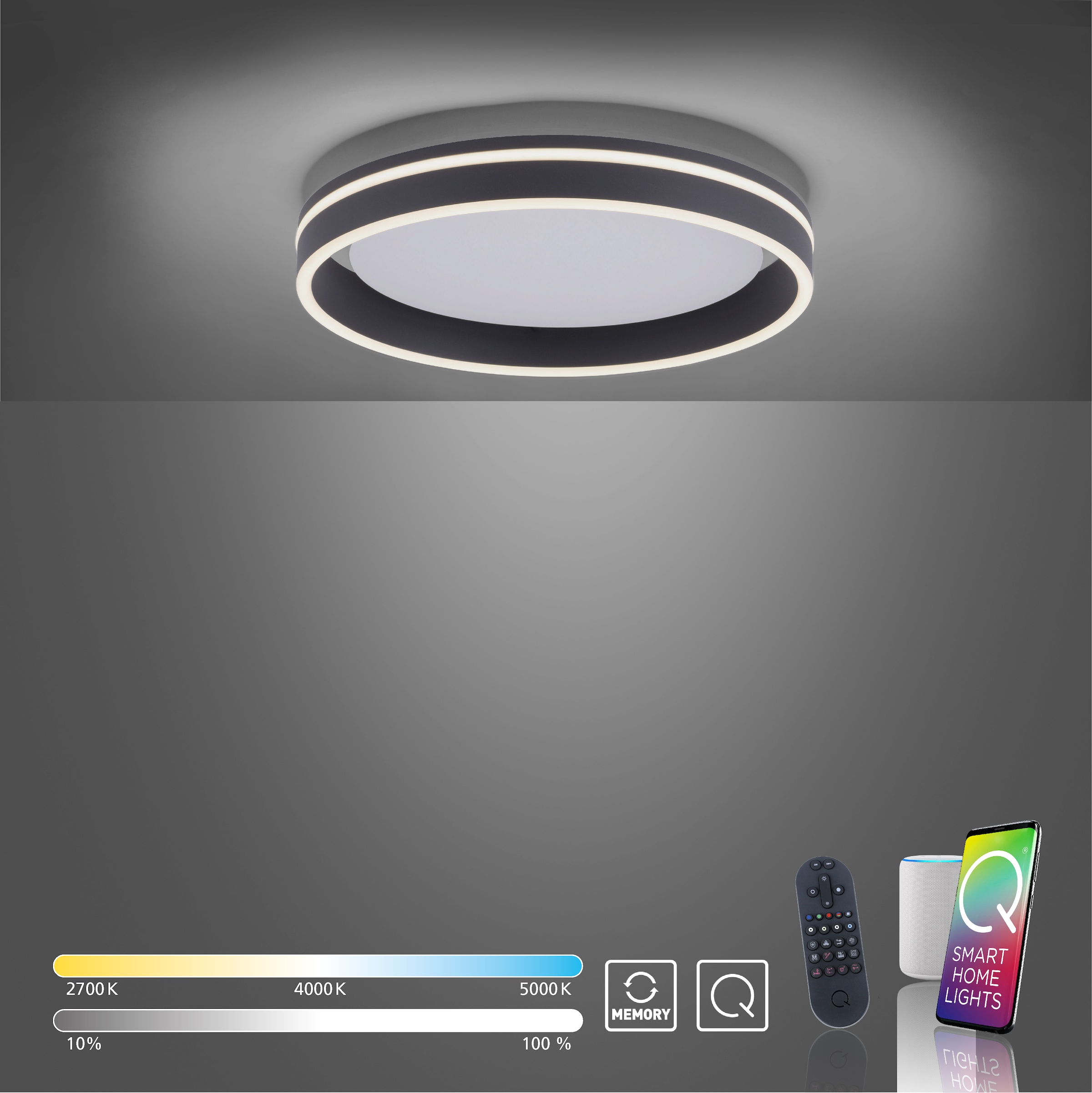 Neuhaus Q SMART HOME LIGHTS LED Deckenleuchte »Q-VITO« LED-Board 1 Stk. warmweiß - kaltweiß