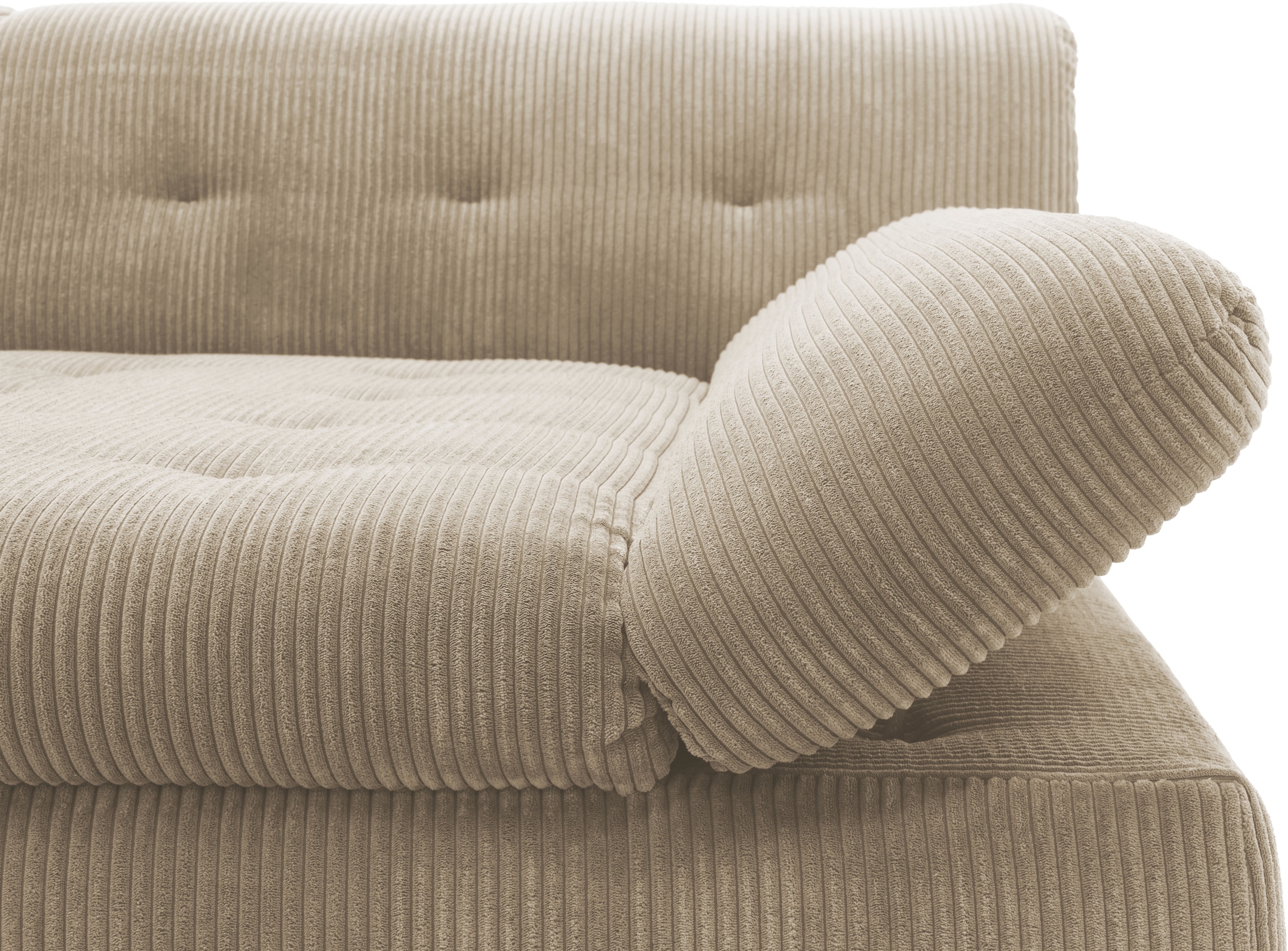 DOMO collection Ecksofa »100031 kompakte Stellmaße, komfortabel und bequem, L-Form«, wahlweise mit Bettfunktion und Armteilverstellung. Breite 234cm