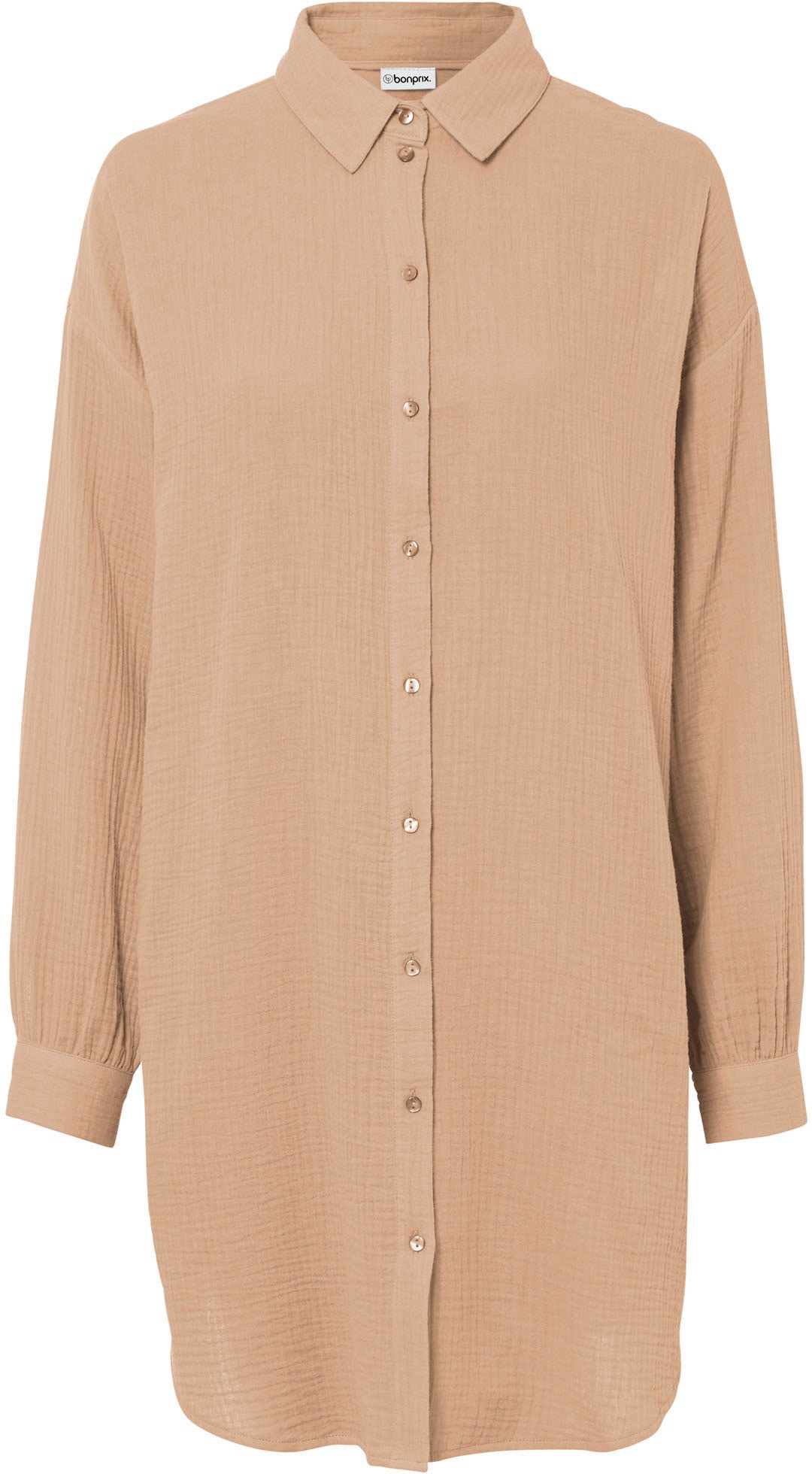 bonprix Longbluse Oversize-Passform, aus Musselin, mit langem Arm