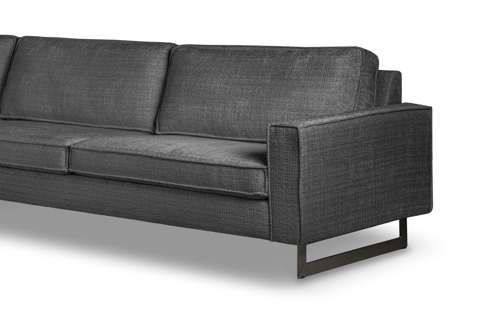 Home affaire Ecksofa »Pinto, XXL, 250/290 cm, langer Schenkel, Ottomane« Cord, Chenille, Lederoptik, mit Keder, Metallfüße, Wellenunterfederung