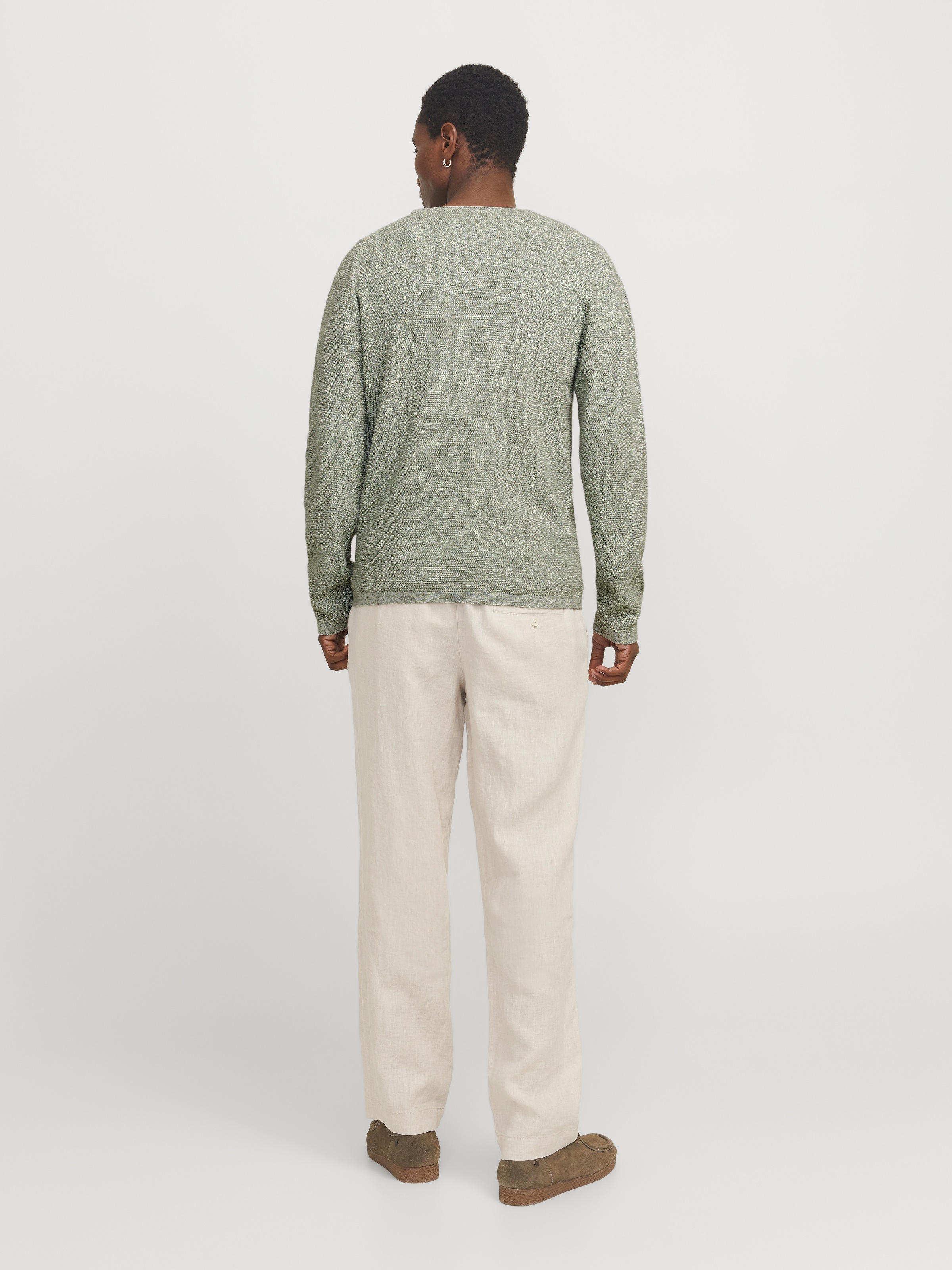 Jack & Jones Rundhalspullover »JJEGEORGE KNIT CREW NECK NOOS«, in Strick Optik