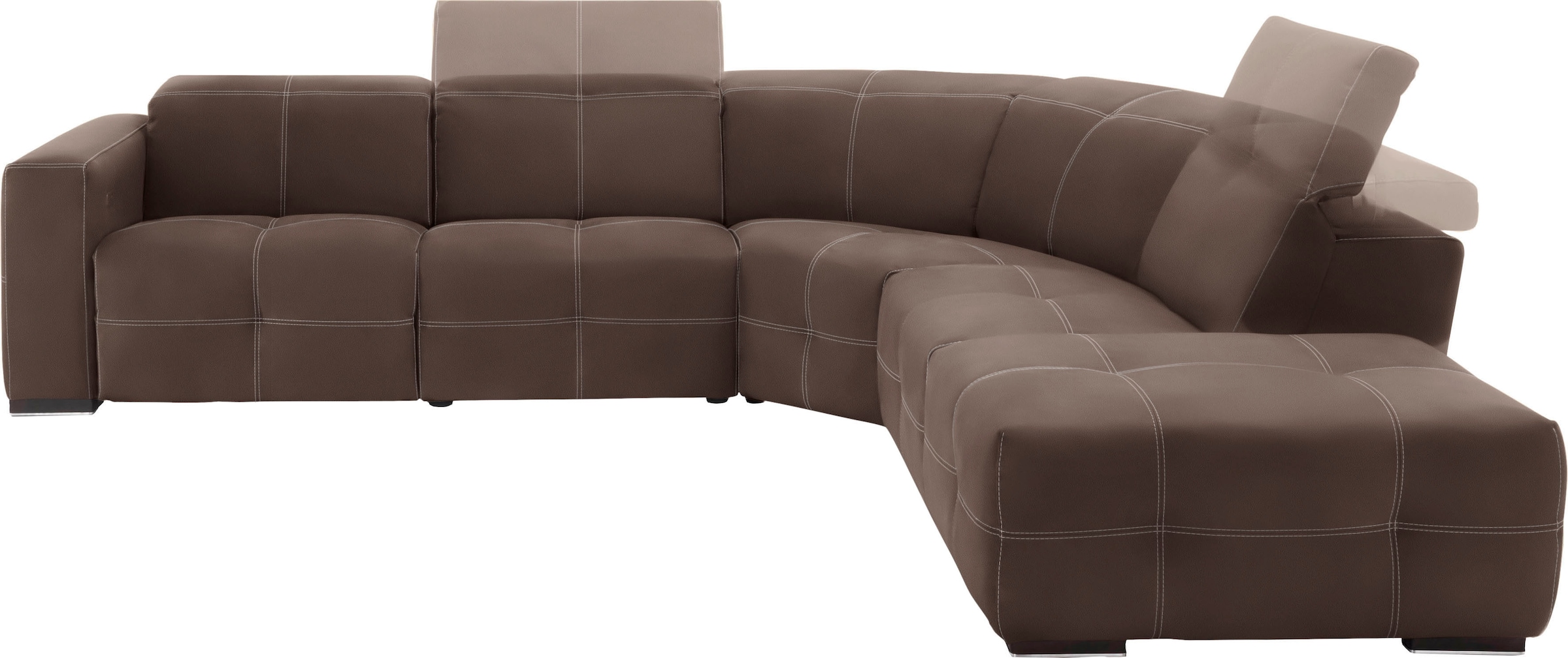 Egoitaliano Ecksofa "Sauvanne, Designsofa der Extraklasse, elegant und bequem, L-Form" wahlweise mit elektrischer Relaxfunktion, Kopfteilverstellung