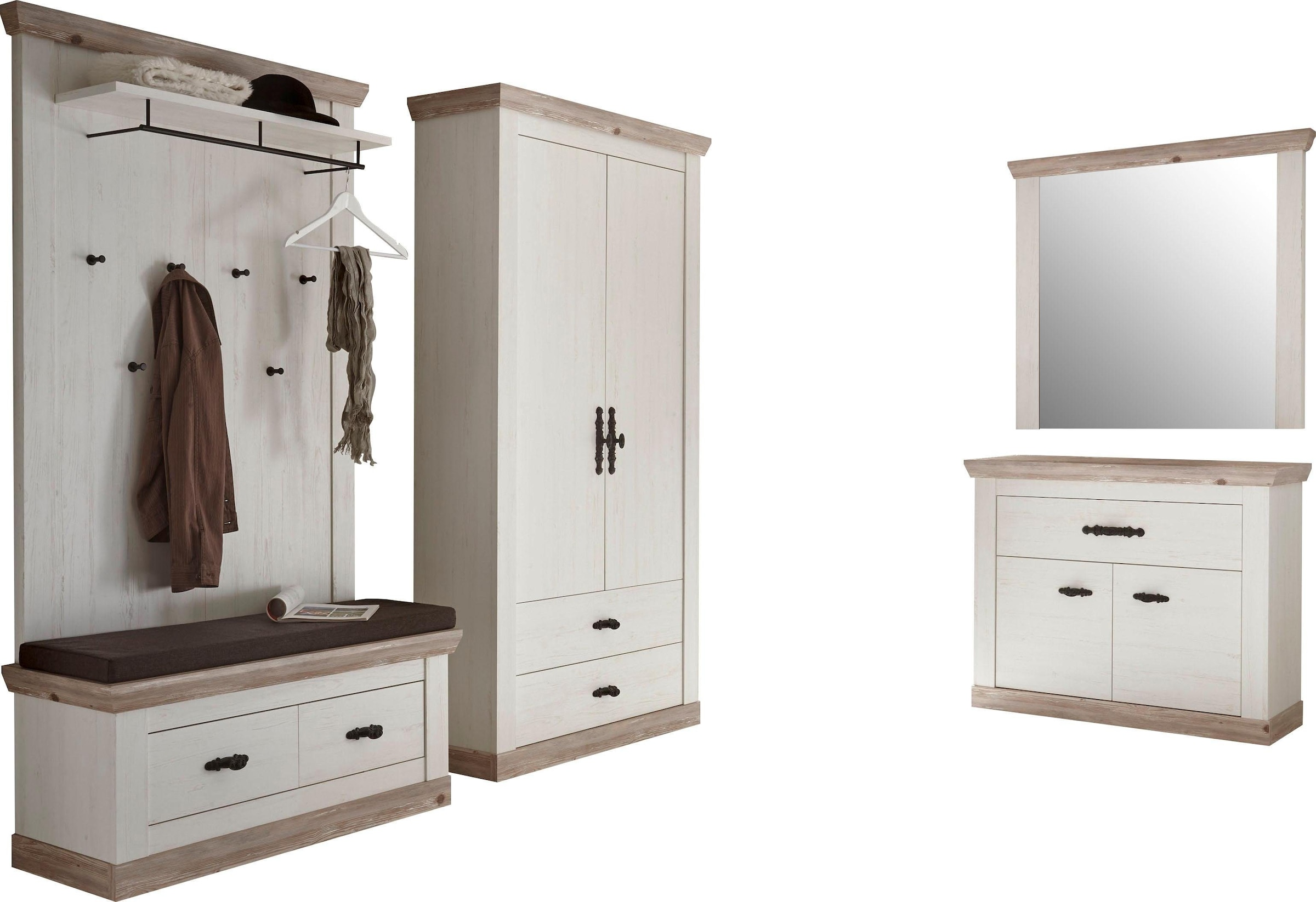 Home affaire Garderoben-Set "Florenz" 5 Stk. tlg. bestehend aus Bank, Panee günstig online kaufen