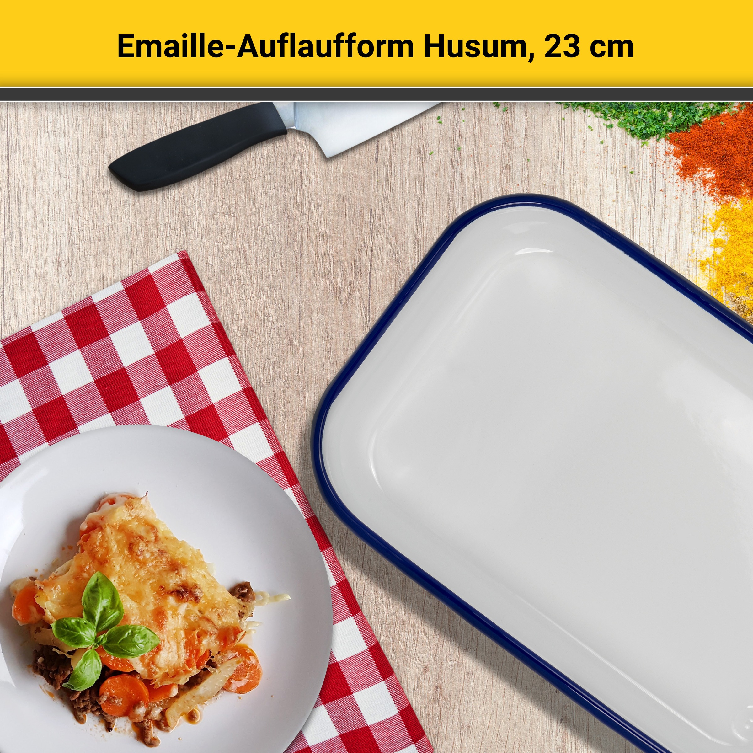 Krüger Auflaufform »Husum«, Emaille, 23 x 16 x 5 cm