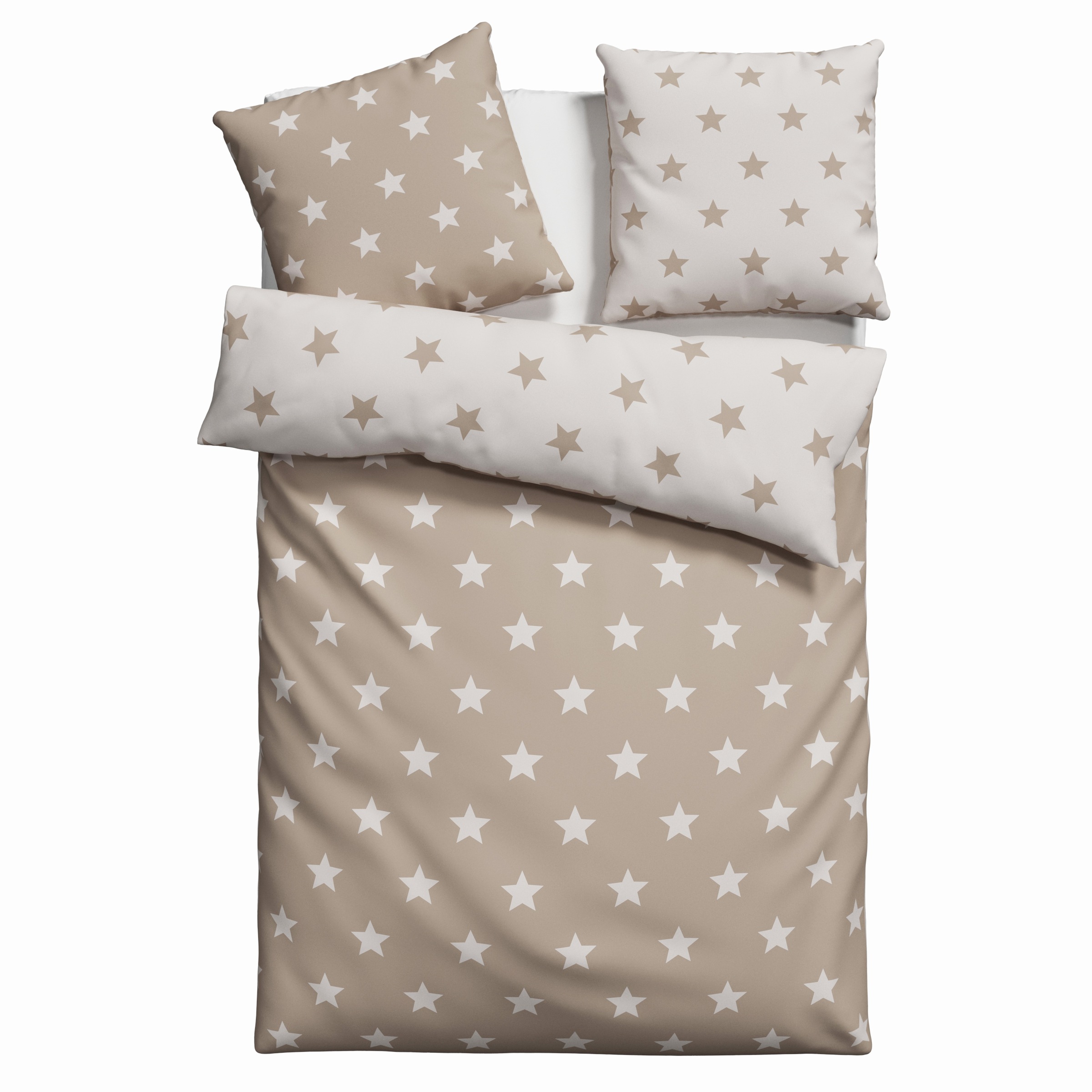 my home Wendebettwäsche "STELLA" 2 Stk. tlg. Bettwäsche mit Sternen, Weihna günstig online kaufen