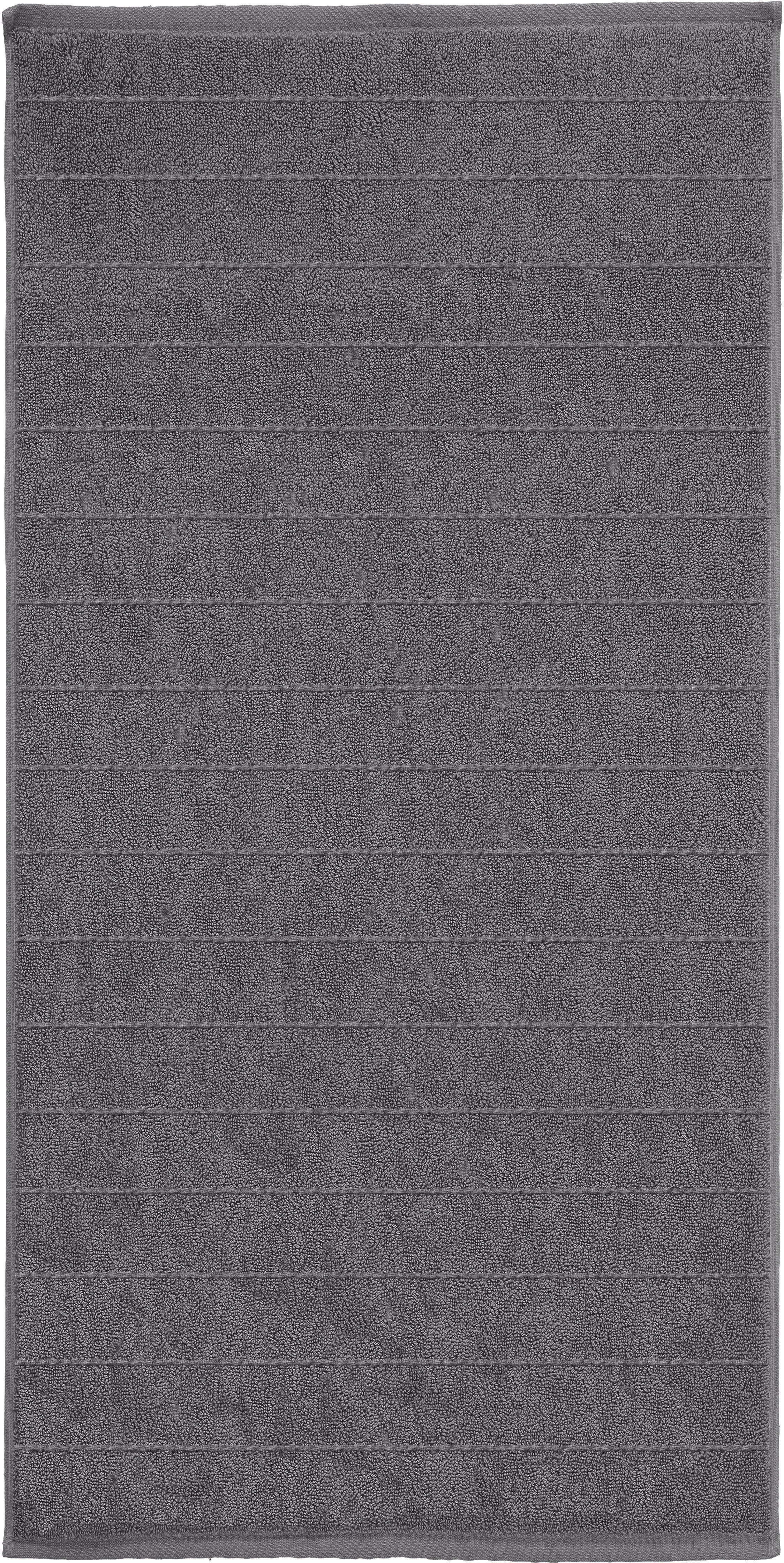 Handtuch KLEINE WOLKE, B:50cm L:100cm, grau, Frottier, Baumwolle, Handtücher, "Via, Größe 50/100 cm", Uni Farben, gestreift