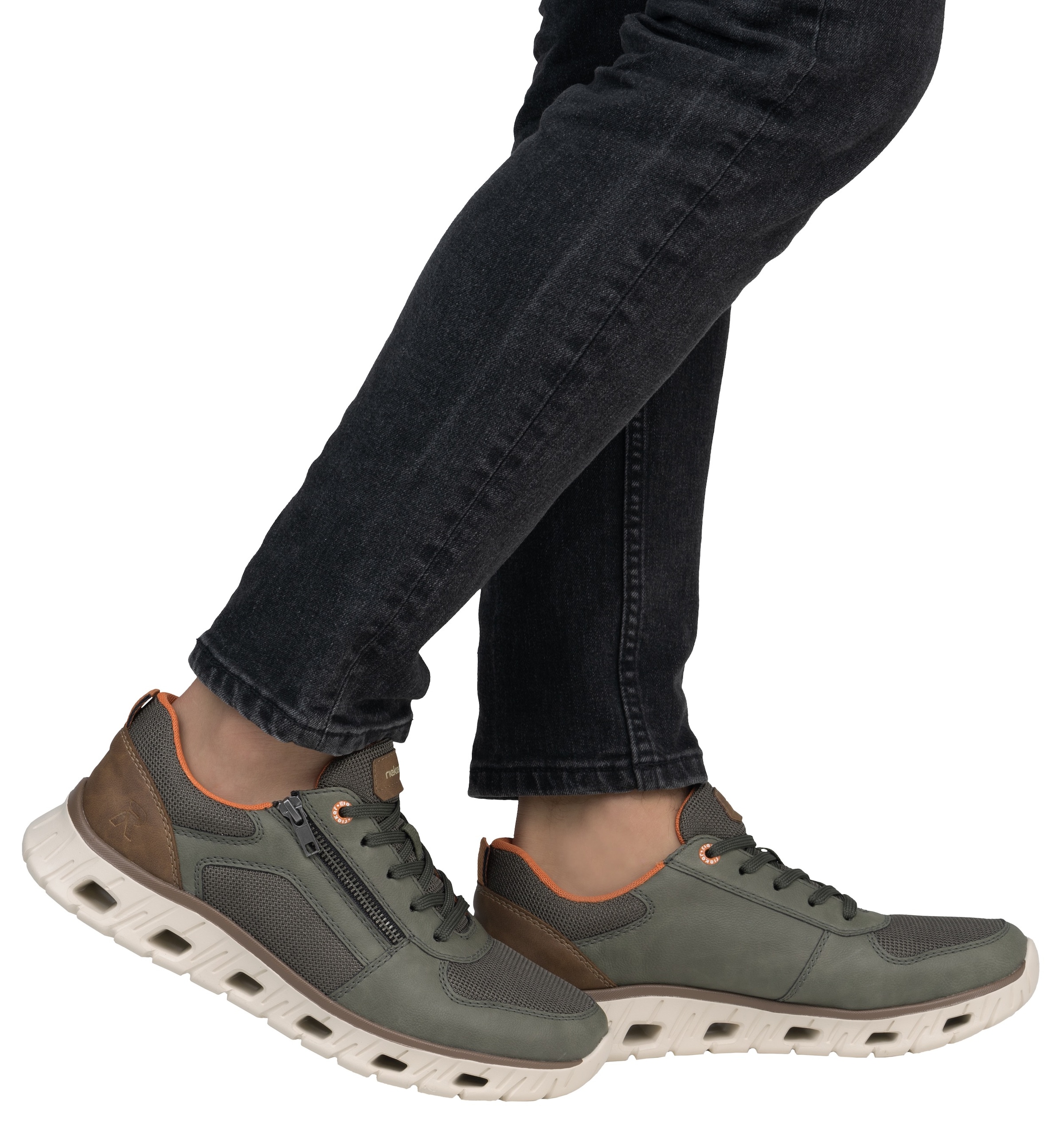 RIEKER Sport Sneaker, Schnürschuh, Freizeitschuh, Halbschuh mit Reißverschluss