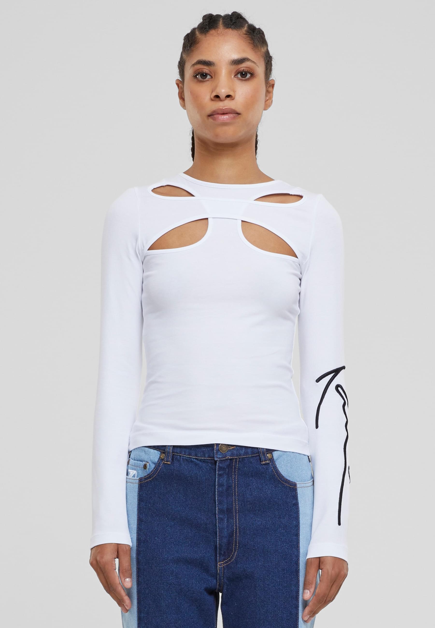 Karl Kani Longsleeve »Karl Kani Damen KW223-011-1 KK Signature Cut Out Tight LS«, (1 tlg.)