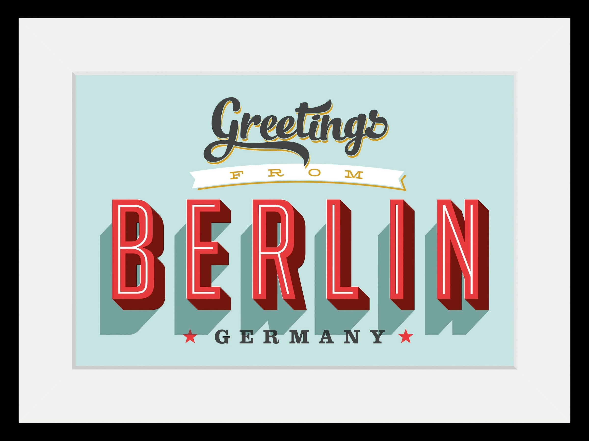 queence Bild "Greetings from Berlin", Städte-Schriftzug-Deutschland-Stadt-B günstig online kaufen