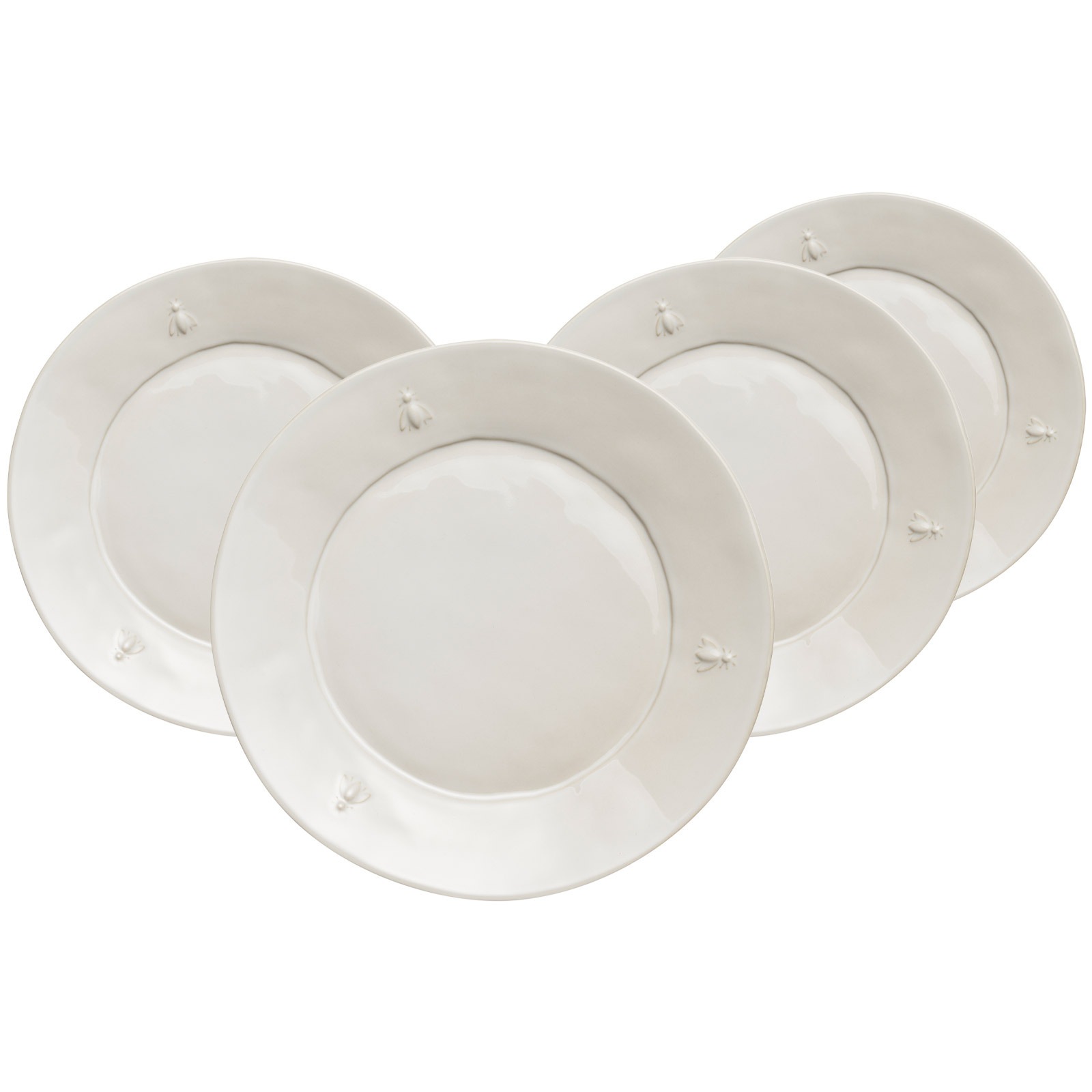 La Rochère France Speiseteller "Speiseteller Biene ø 27 cm 4er Set natur" Spülmaschinengeeignet, Mikrowellengeeignet