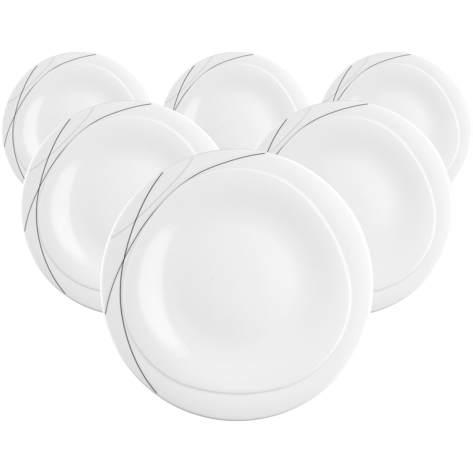 Seltmann Weiden Speiseteller "Speiseteller Trio Highline ø 28,3 cm 6er Set weiß-grau"