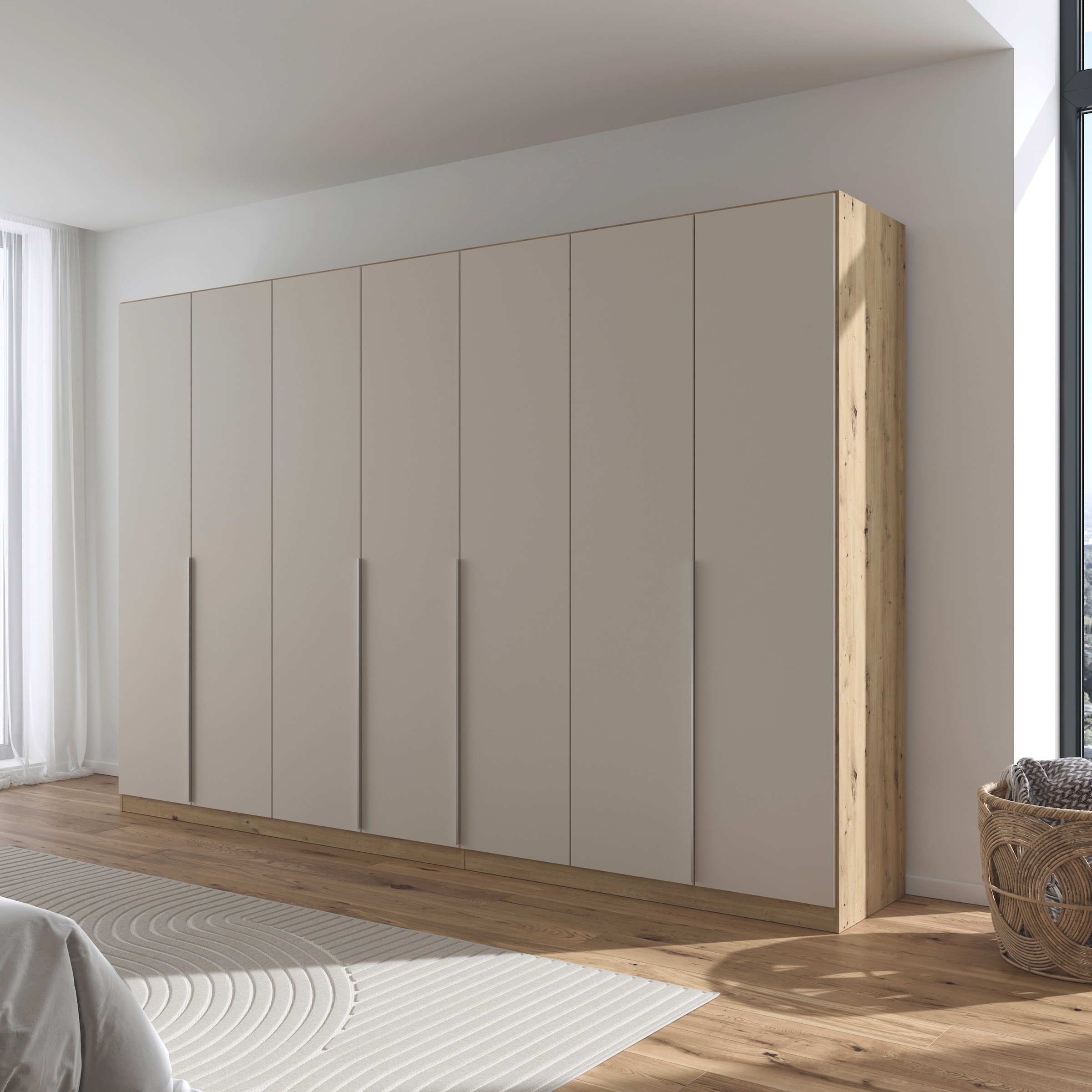 rauch Drehtürenschrank »Kleiderschrank Schrank Garderobe AGORDO TOPSELLER Schlafzimmer«, (in zwei Griff-Farben mit Dekor- oder Hochglanzfront), durchdachte Innenausstattung, in 6 Breiten und 2 Höhen MADE IN GERMANY