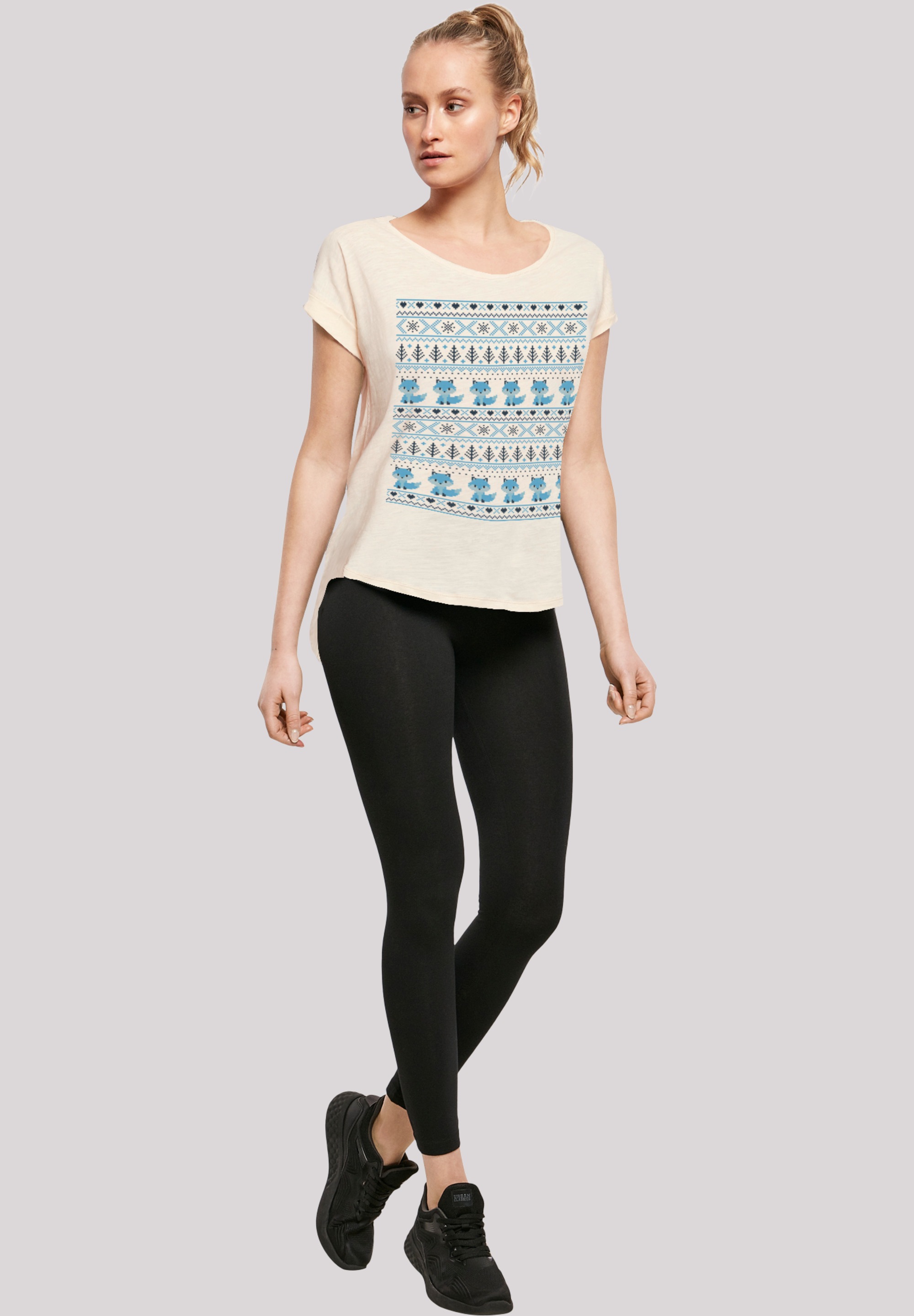 F4NT4STIC T-Shirt »Christmas Fuchs Weihnachten Muster«, Print