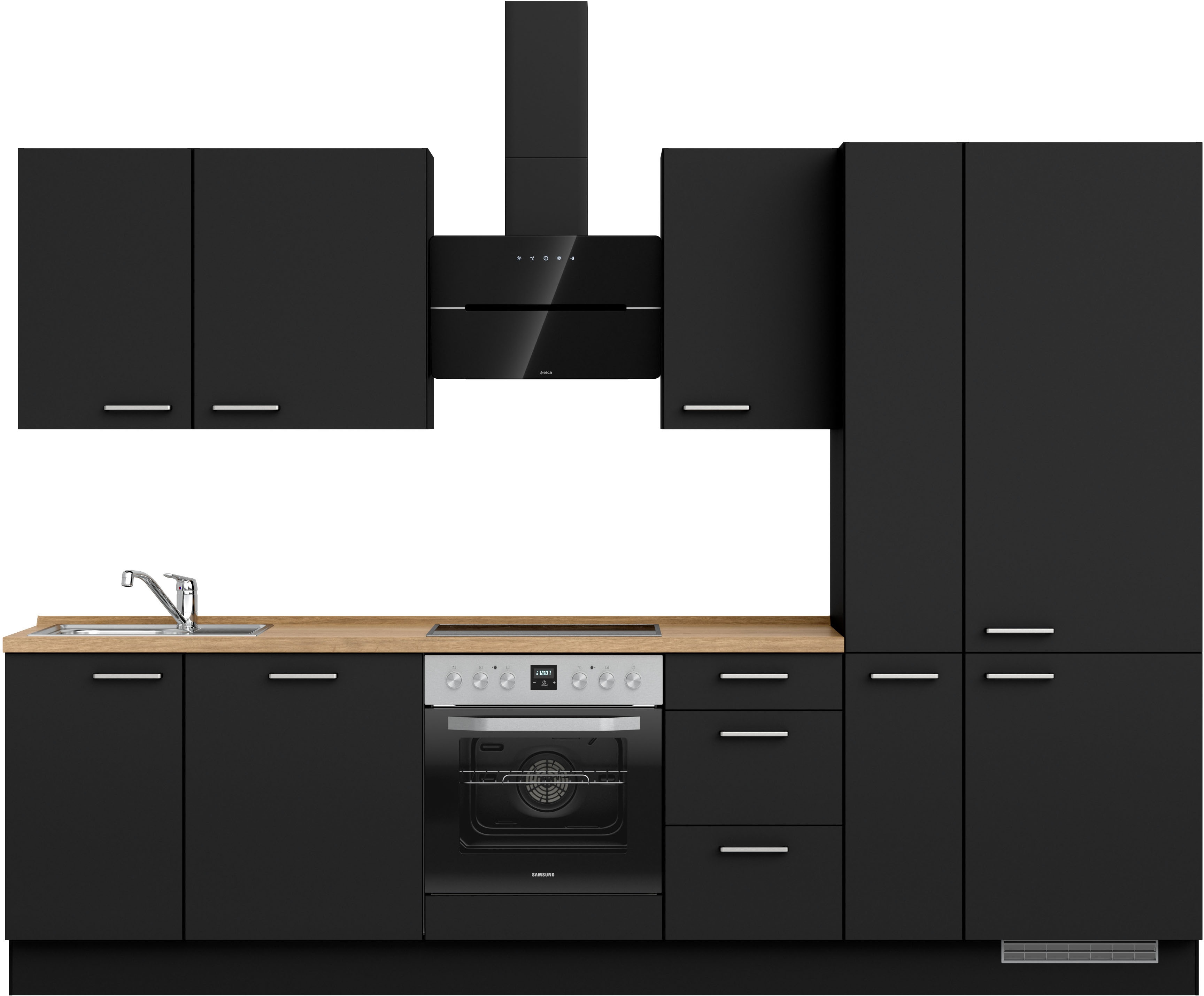 nobilia Küchenzeile ""Touch II", NEU: individuell anpassbar mit gratis Profi-Beratung" vormontiert, Breite 300 cm, Ausrichtung wählbar, wahlw. mit E-Geräten