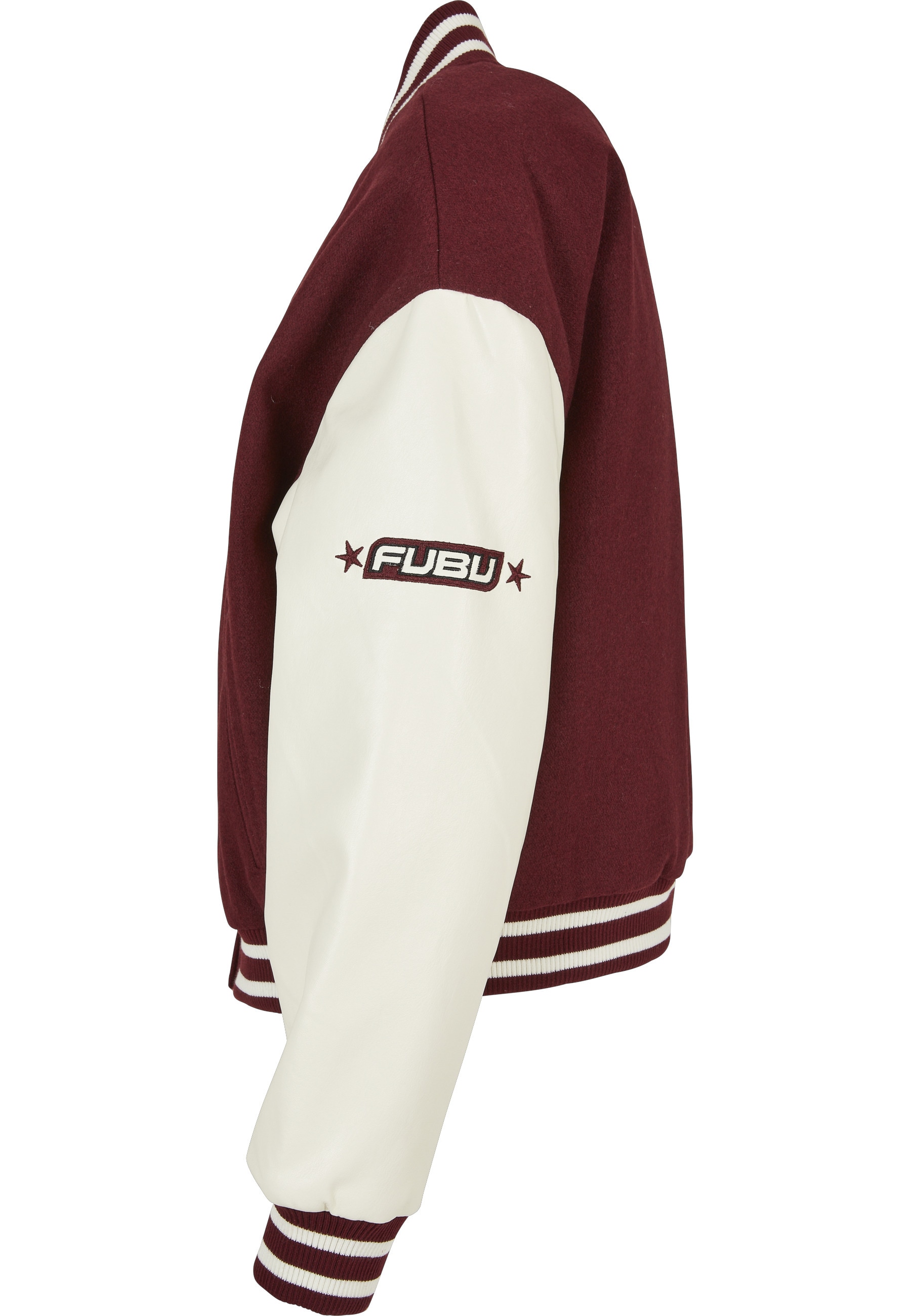 Fubu Collegejacke »Fubu Damen FW224-006-1 City 05 Varsity Jacket bordeaux/offwhite« 1 Stk. tlg. ohne Kapuze