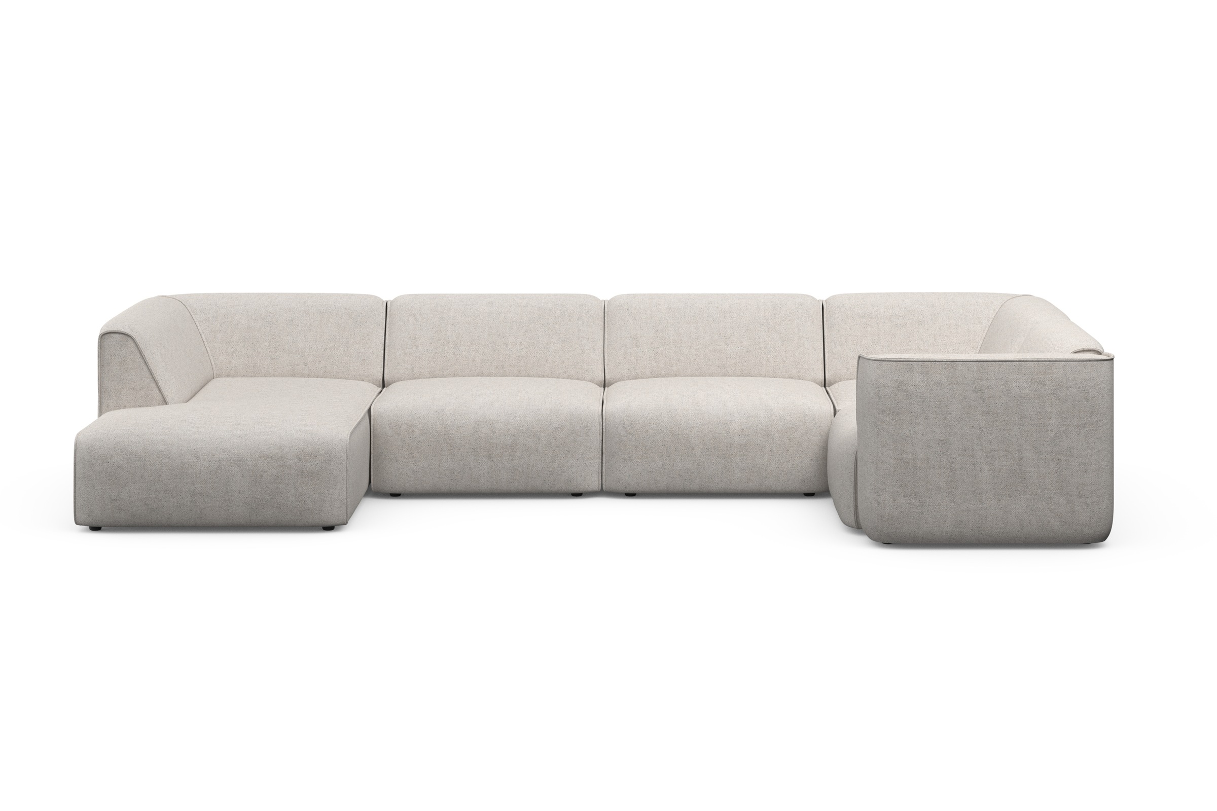 RAUM.ID Wohnlandschaft »Merid U-Form, jederzeit durch Module erweiterbar, B/T/H: 367/206/70 cm«, als Modul oder separat verwendbar, für individuelle Zusammenstellung