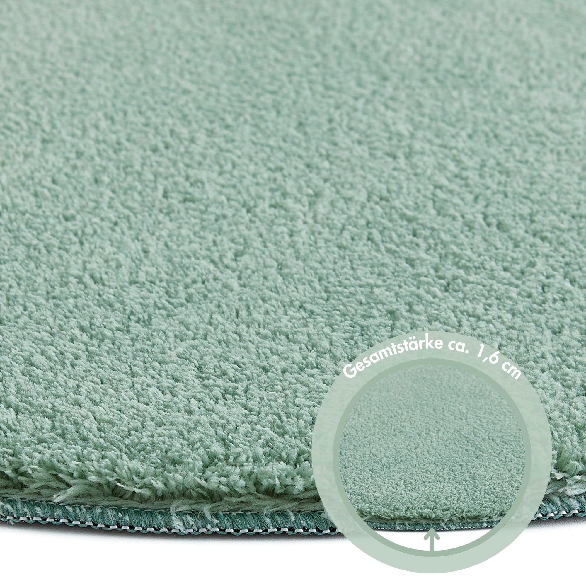 Andiamo Teppich »Arezzo«, rund, 16 mm Höhe, Uni Farben, weicher Flor, waschbar, ideal im Wohnzimmer & Schlafzimmer