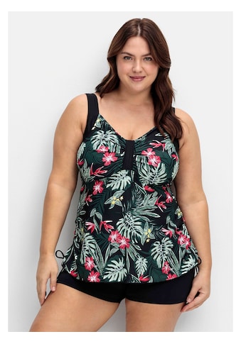 Tankini-Top »Große Größen«, mit Tropenprint und seitlicher Raffung