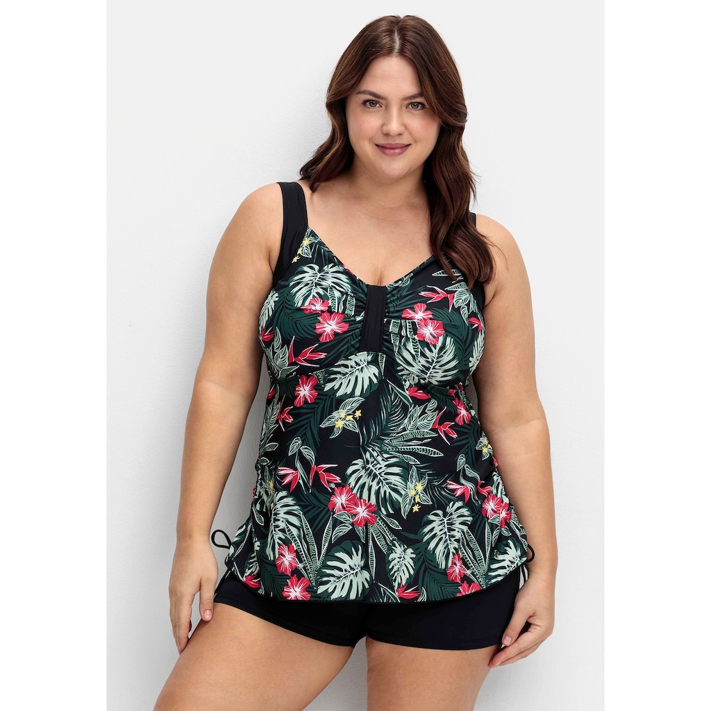 Sheego Tankini-Top »Große Größen«, mit Tropenprint und seitlicher Raffung