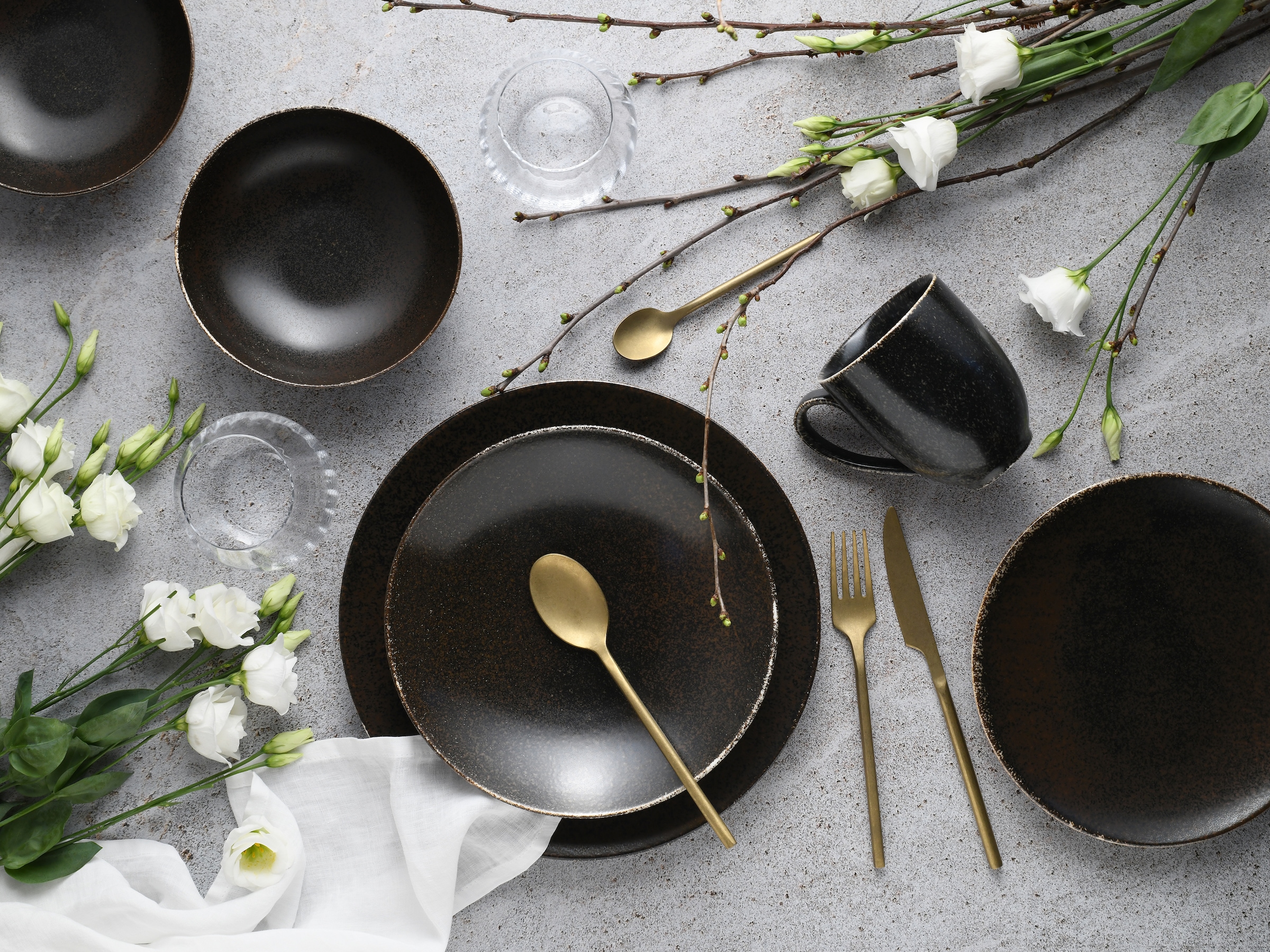 CreaTable Kombiservice »Geschirr-Set Rusty«, (Set, 20 tlg., Kaffeeservice und Tafelservice im Set, für 4 Personen), Service, seidenmatte Glasur, 20 Teile, für 4 Personen