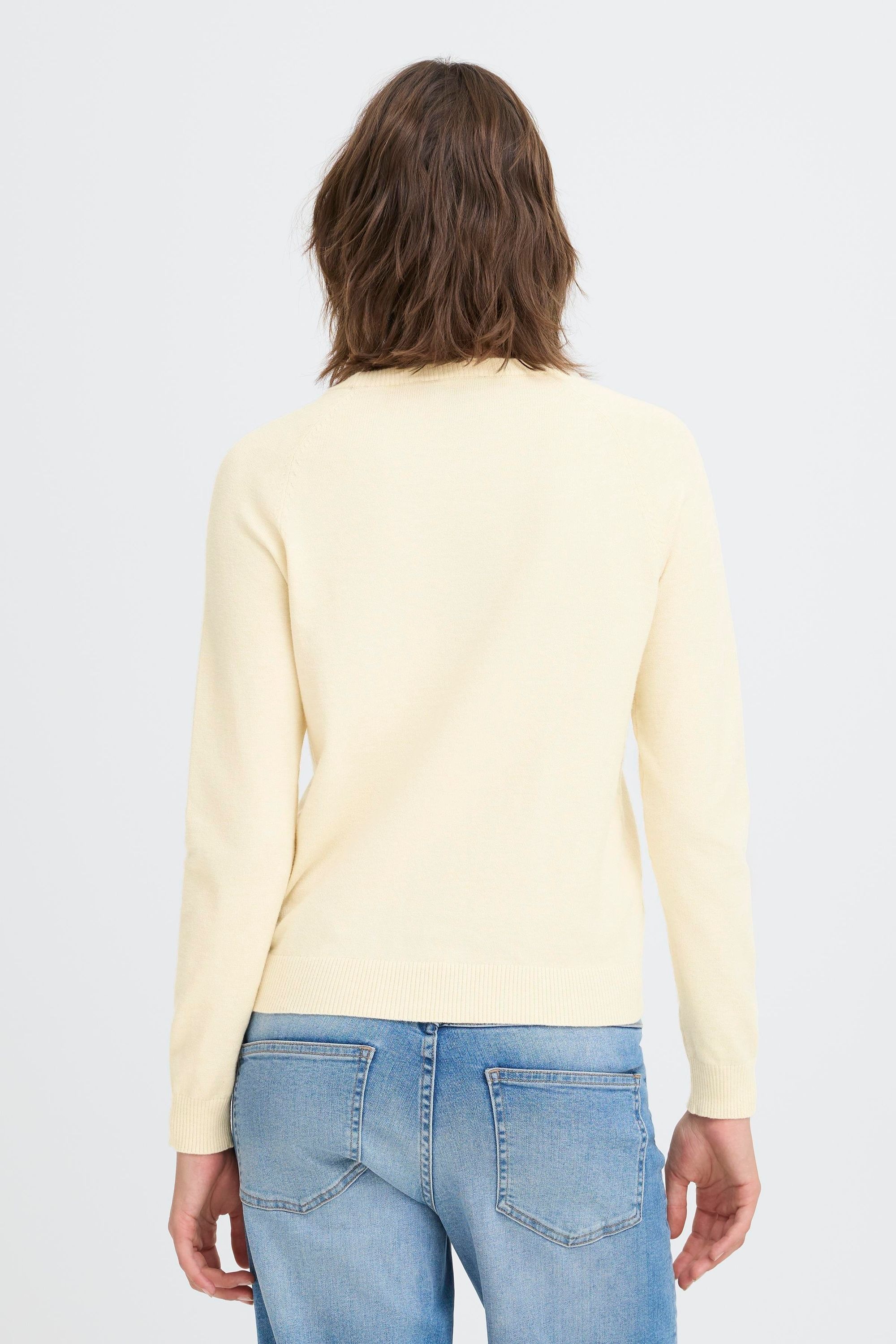 Strickfleece-Pullover OXMO "Strickpullover OXBMMNORA RAGLAN JUMPER", Damen, Gr. L, beige (oatmeal melange), Obermaterial: 52% Viskose CV. 28% Polyester PES. 20% Polyamid PA., Pullover 3