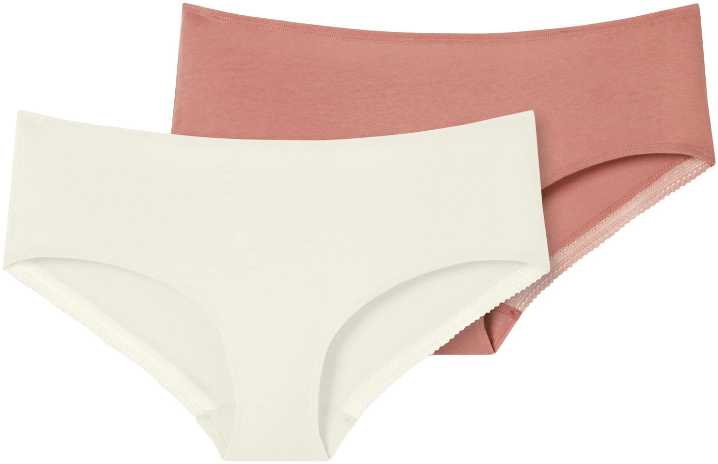 Panty »"Cotton Lace"«, (2er Pack), mit femininem Spitzenband am Bund