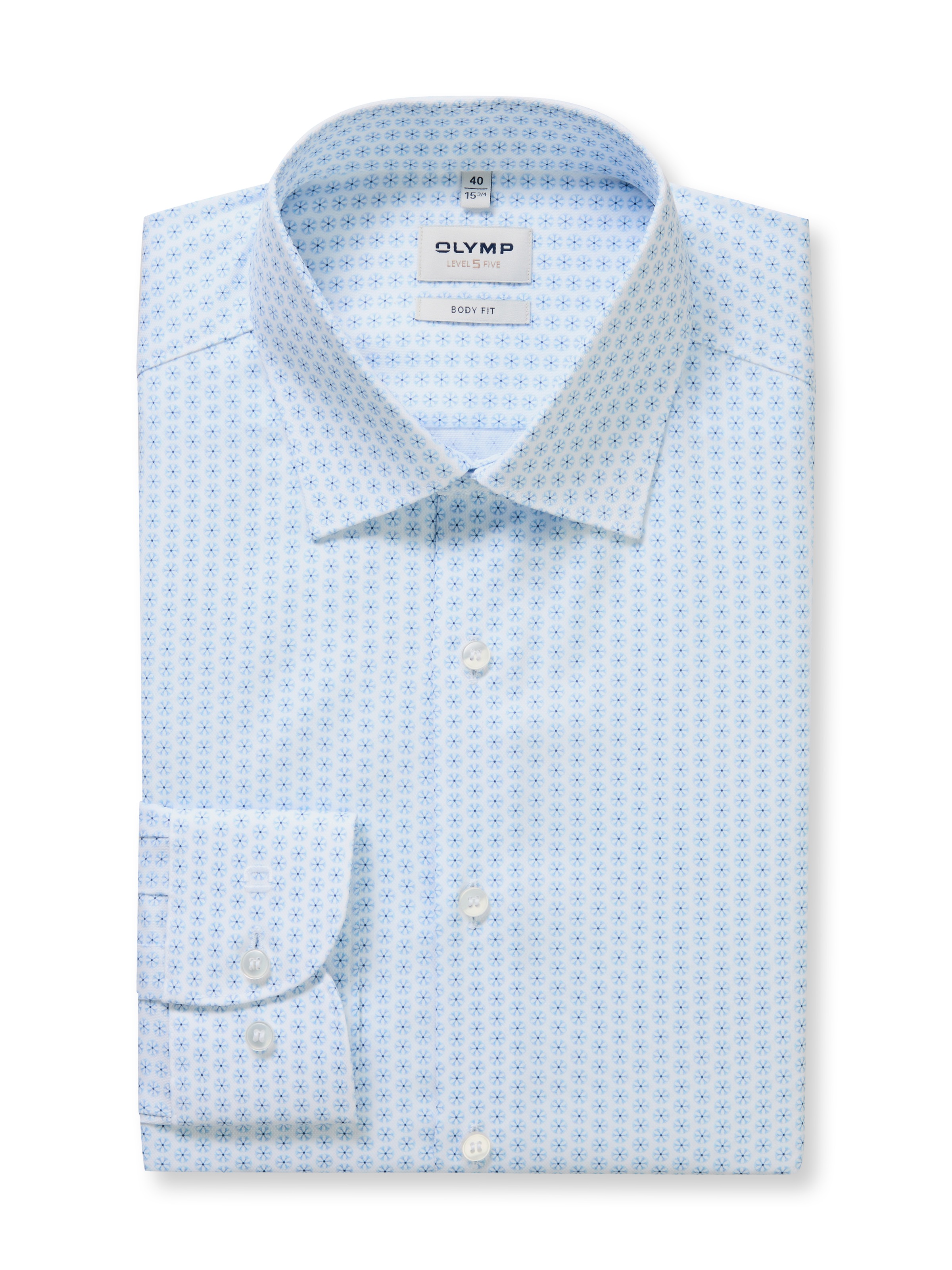 OLYMP Langarmhemd "Level Five" Businesshemd, boby fit, Kentkragen, gemuster günstig online kaufen