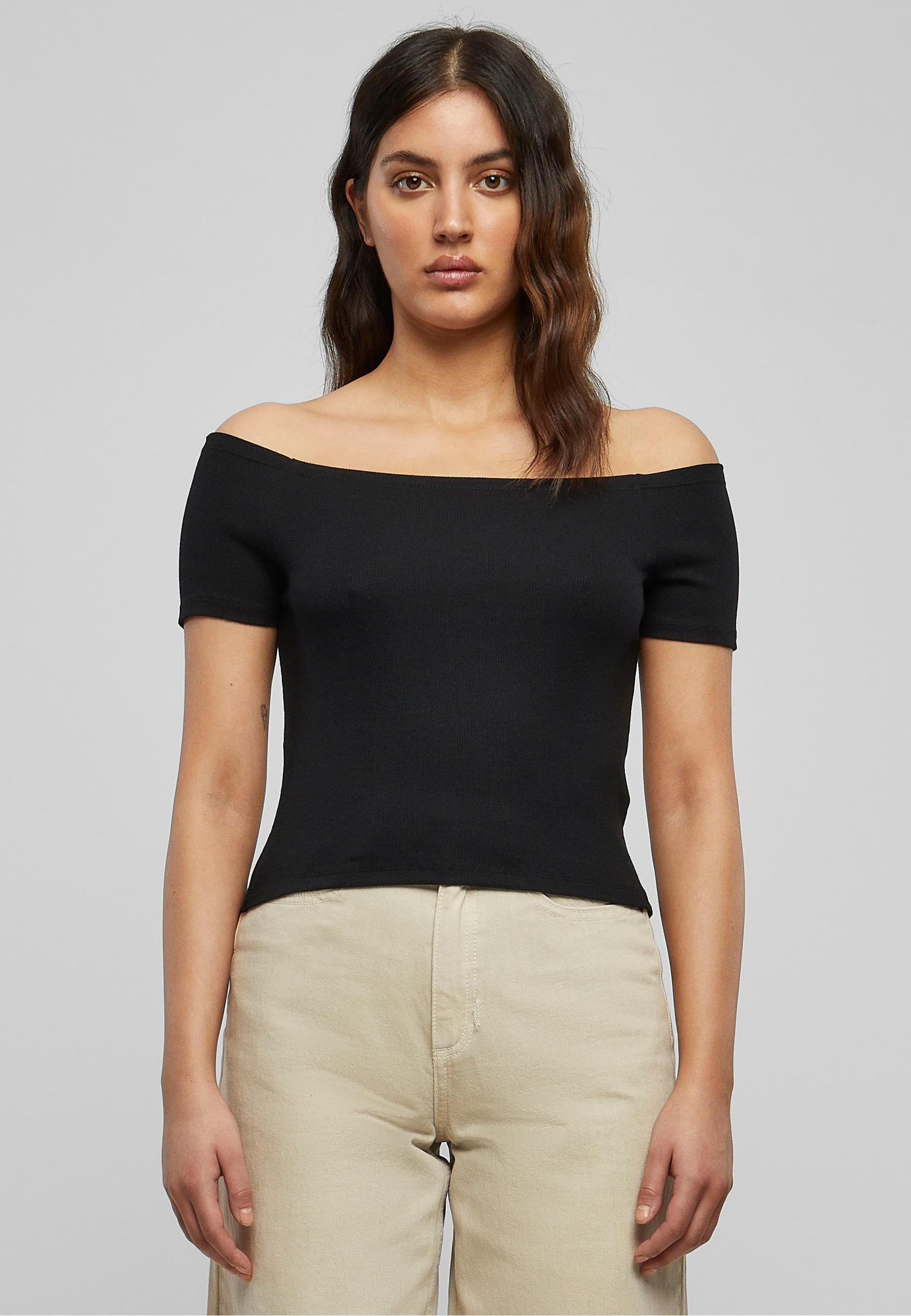 URBAN CLASSICS T-Shirt »Urban Classics Damen Ladies Off Shoulder Rib Tee«, (1 tlg.)