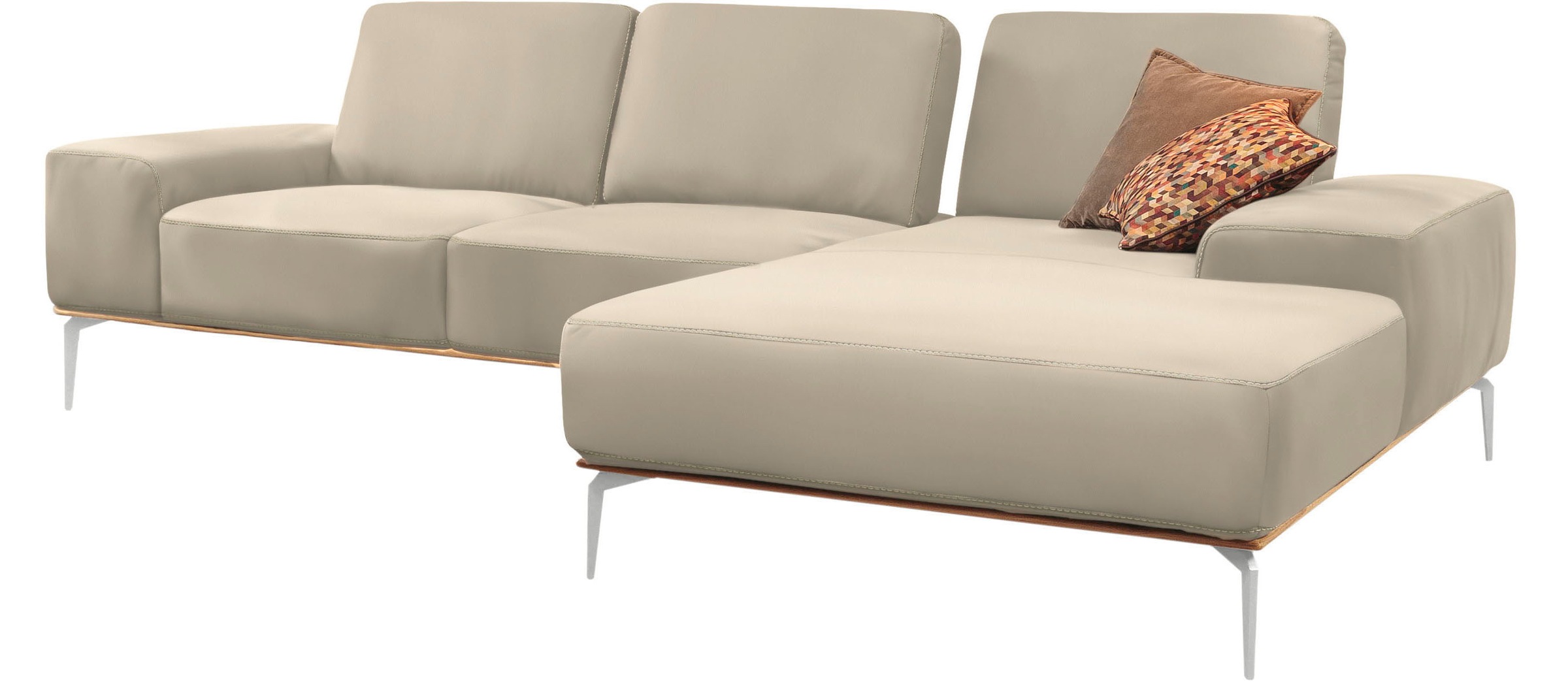W.SCHILLIG Ecksofa "run, Designsofa, bequem, L-Form" mit elegantem Holzsock günstig online kaufen