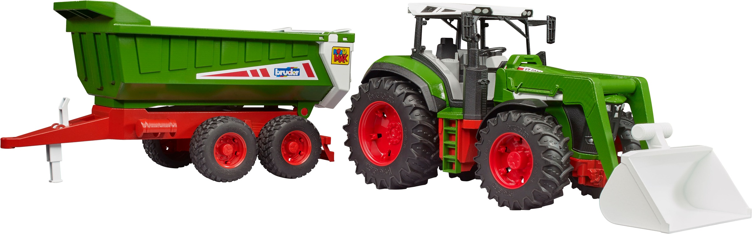 Bruder® Spielzeug-Traktor »Roadmax Traktor mit Frontlader und Kippanhänger (03452)«, Made in Europe
