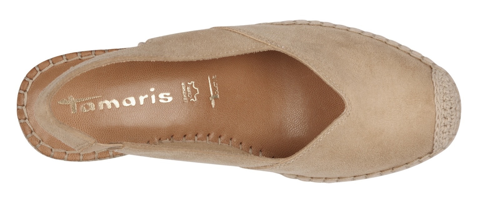 Tamaris Slingpumps, Keilabsatz, Plateau, Sandale, Sommerschuh, eingearbeiteter Gummizug
