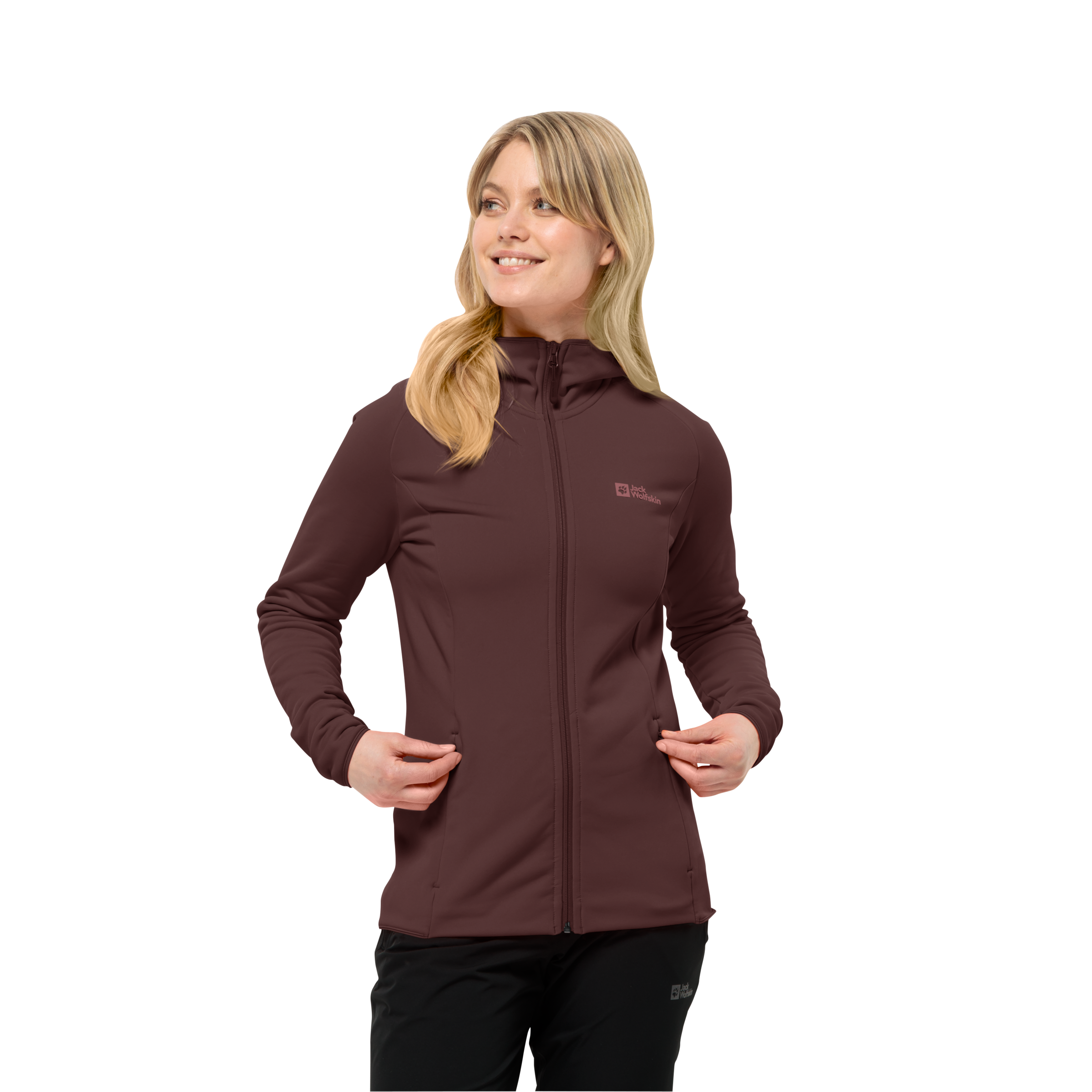 Jack Wolfskin Fleecejacke "BAISELBERG HOODED FZ W", mit Kapuze, Atmungsakti günstig online kaufen