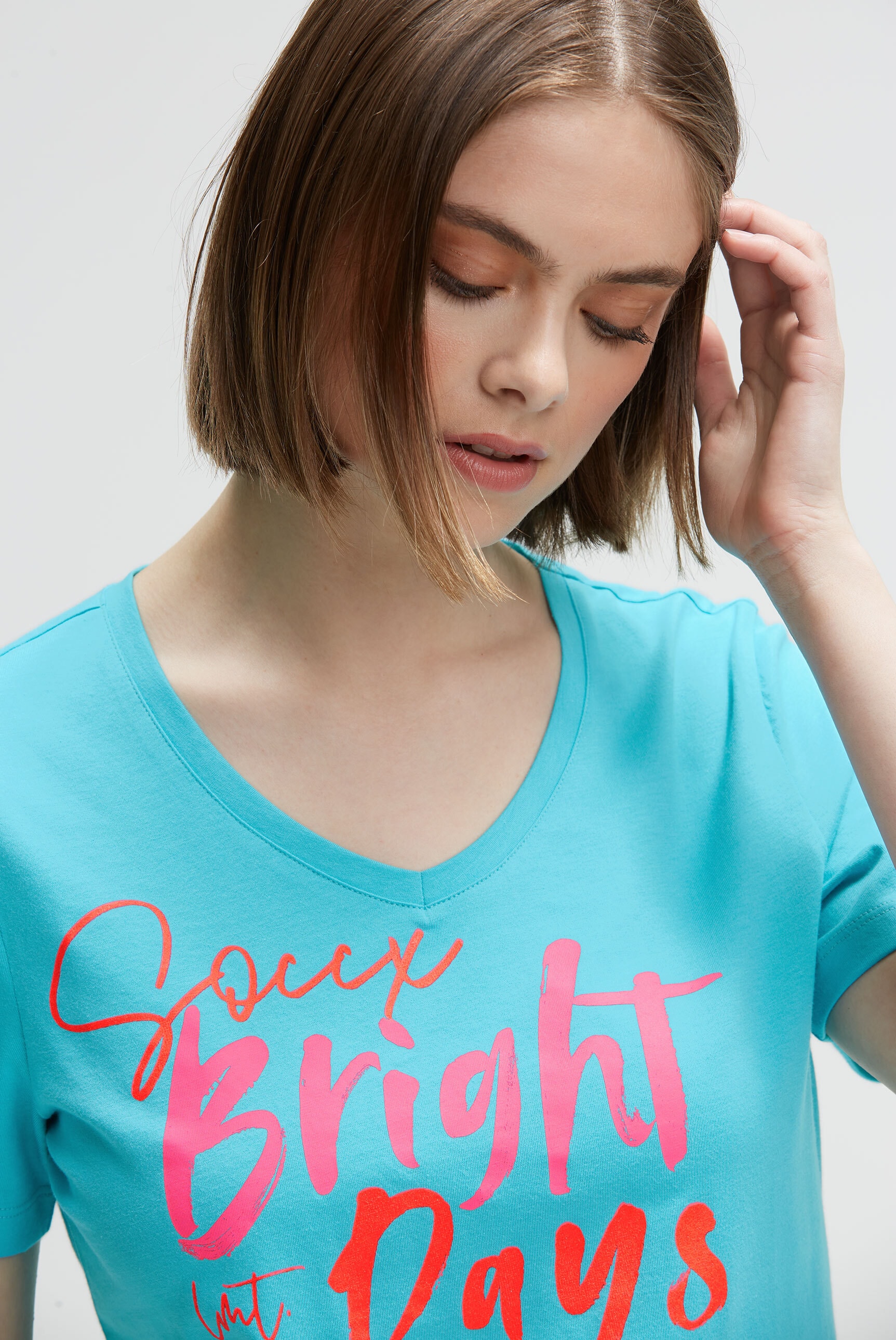 SOCCX V-Shirt, aus Baumwolle