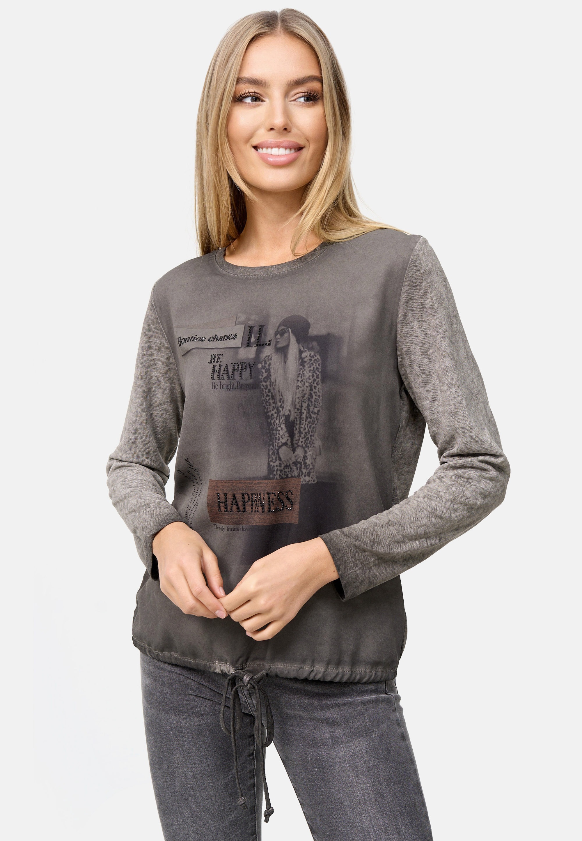 Decay Langarmshirt, mit großem Frontprint