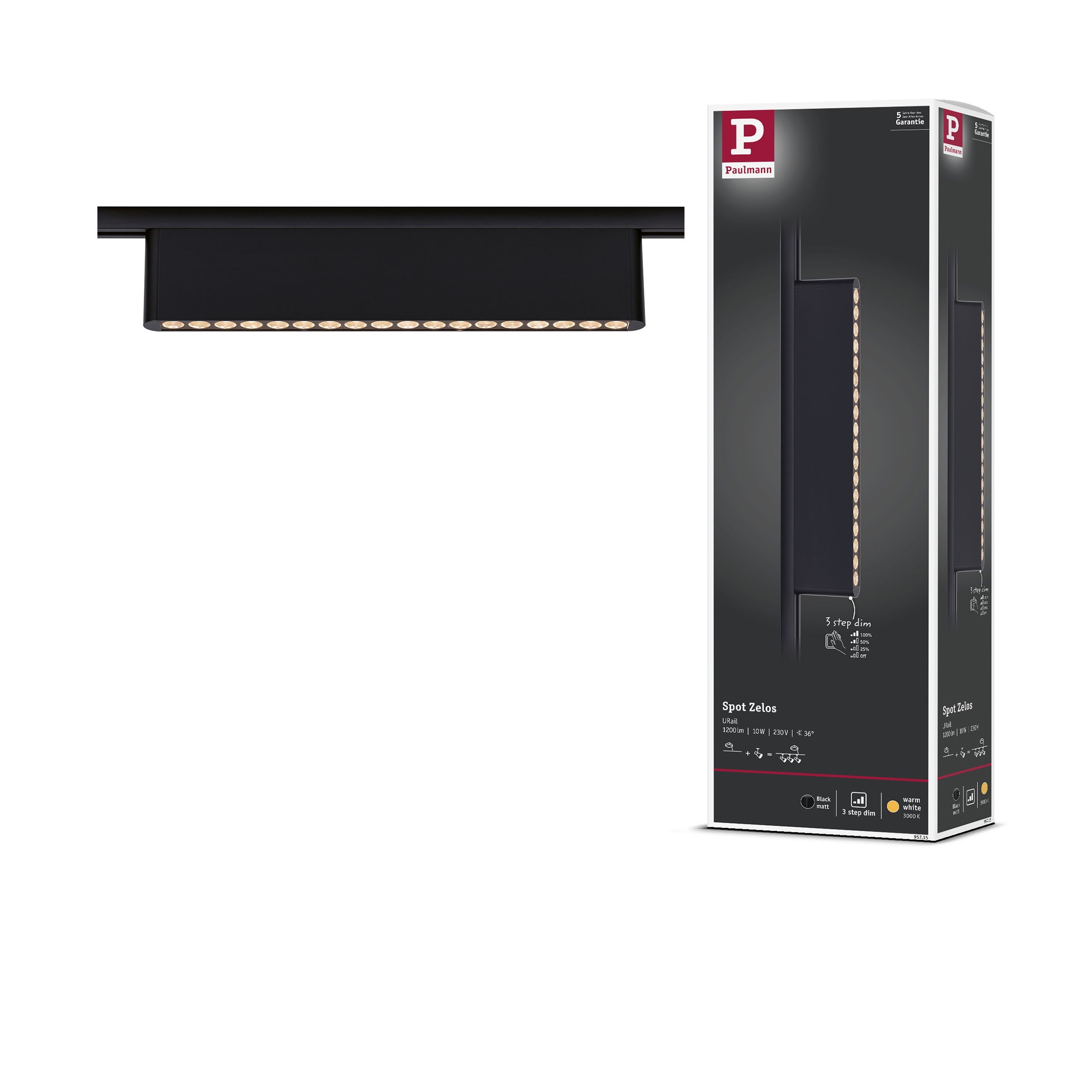 Paulmann Schienensystem-Leuchten »Zelos 1050lm 10W 3000K dimmbar 230V« LED-Modul 1 Stk. Warmweiß 3-Step-Dim