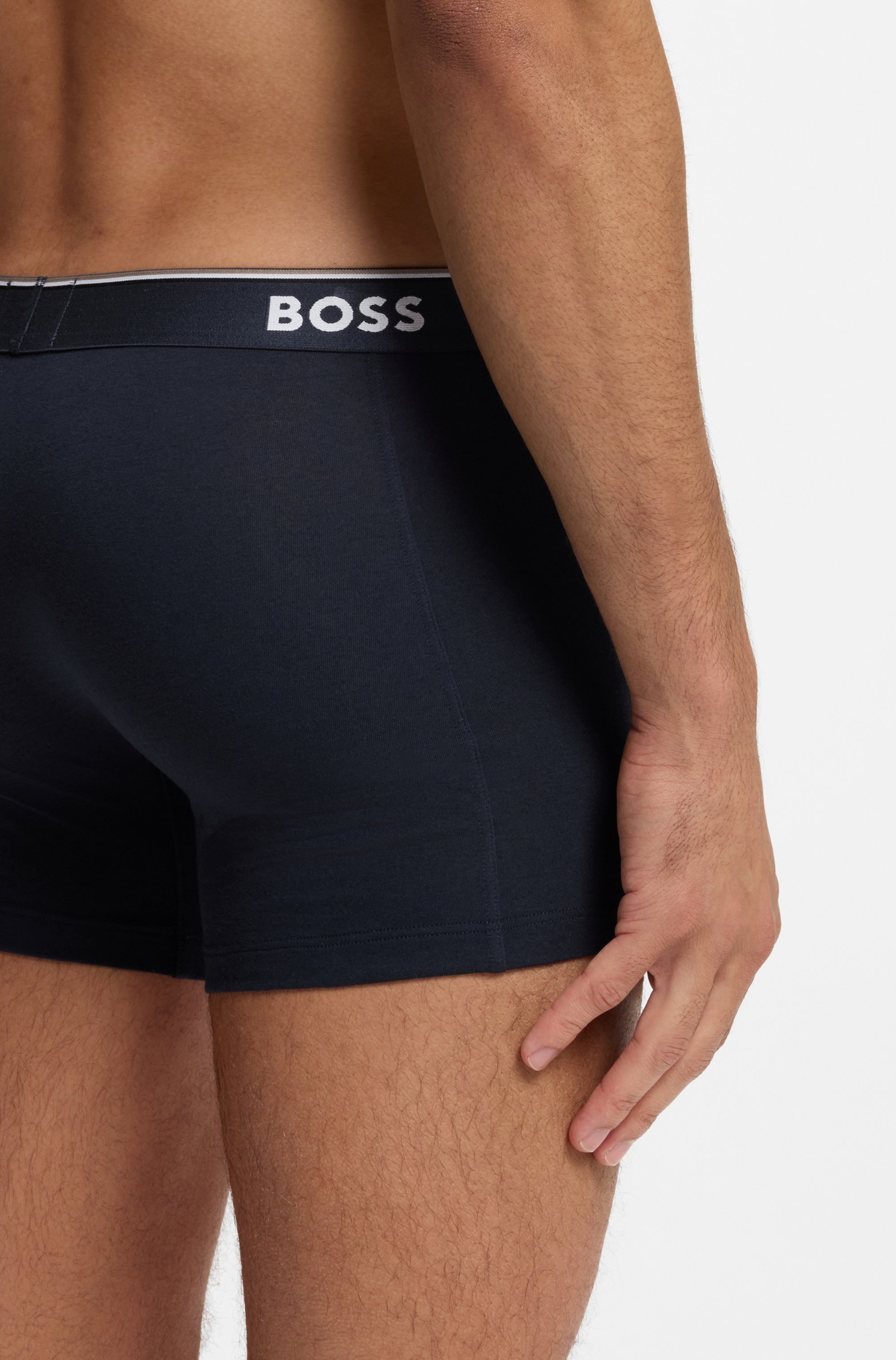 BOSS Langer Boxer »Brief 3 PACK« mit farblich passendem Webbund